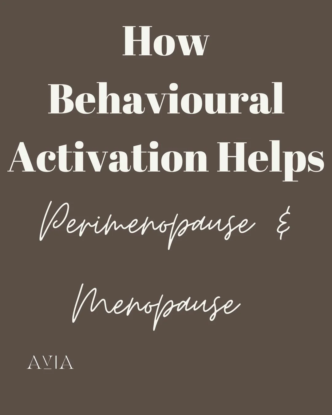 When motivation is low, doing less can make it worse.

During perimenopause and menopause, it is common to feel:
-Low motivation
-Disconnected from things you used to enjoy
-Stuck in your thoughts
-Overwhelmed by even small tasks

Behavioural Activat
