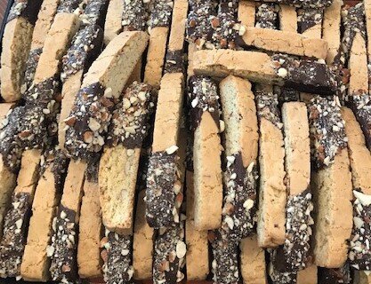 Almond Biscotti - dipped in chocolate and more almonds! — The