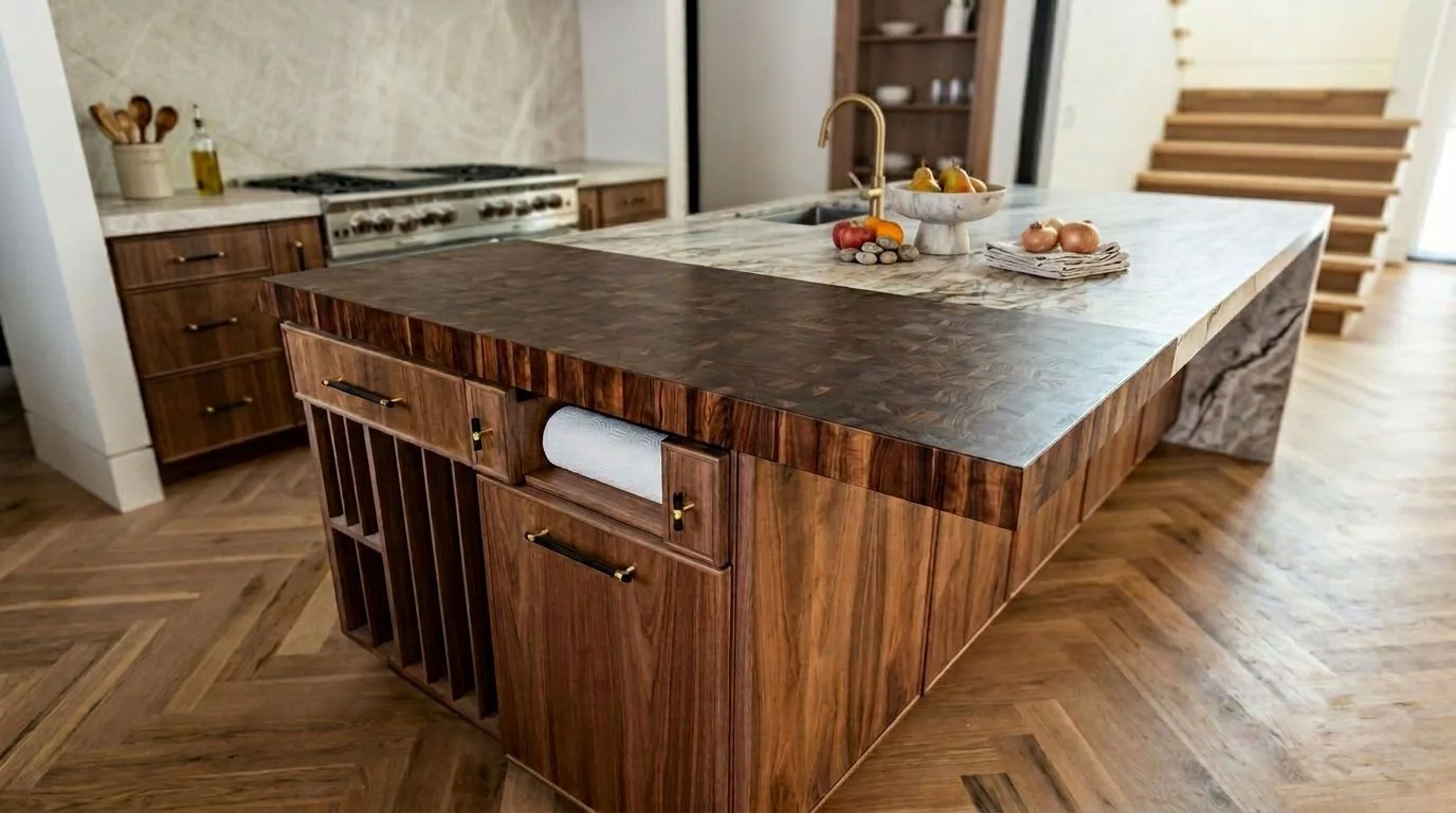 End Grain Butcher Block Black Walnut Countertop