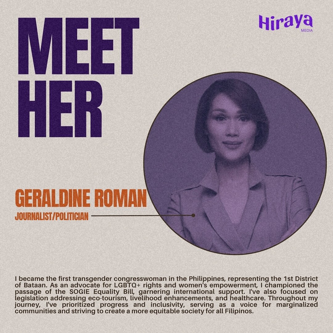 🌟 Meet Geraldine B. Roman, a true pioneer and the first transgender congresswoman in the Philippines! 🏳️&zwj;⚧️ With unwavering dedication to advocating for LGBTQ+ rights and women&rsquo;s empowerment, she embarked on a transformative journey in th