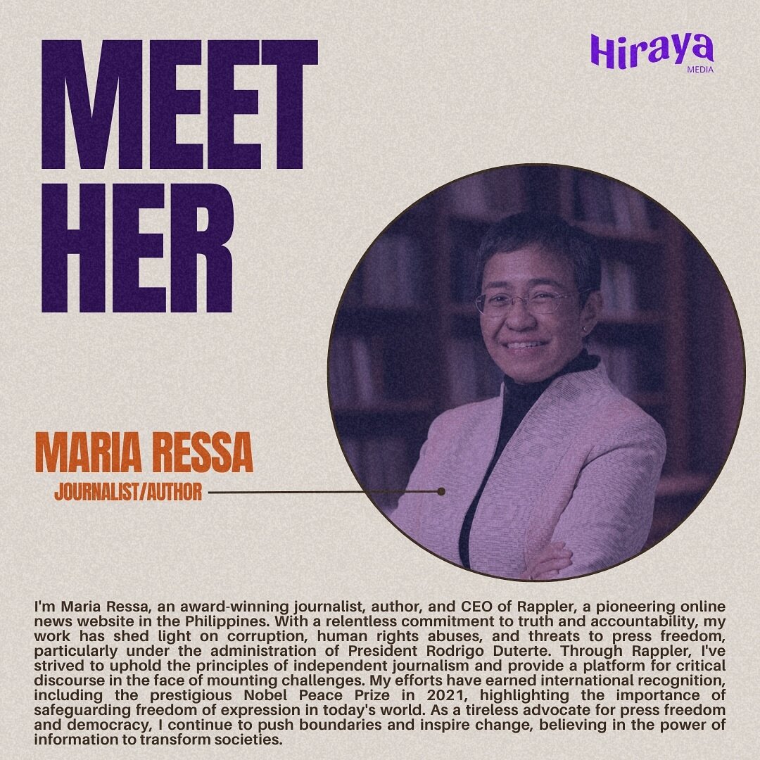 ✨ You know who she is - Maria Ressa: journalist, author, and CEO of Rappler, leading the charge for truth and accountability in the Philippines. 🇵🇭 With a fearless commitment to investigative journalism, she dedicated her life to uncovering corrupt