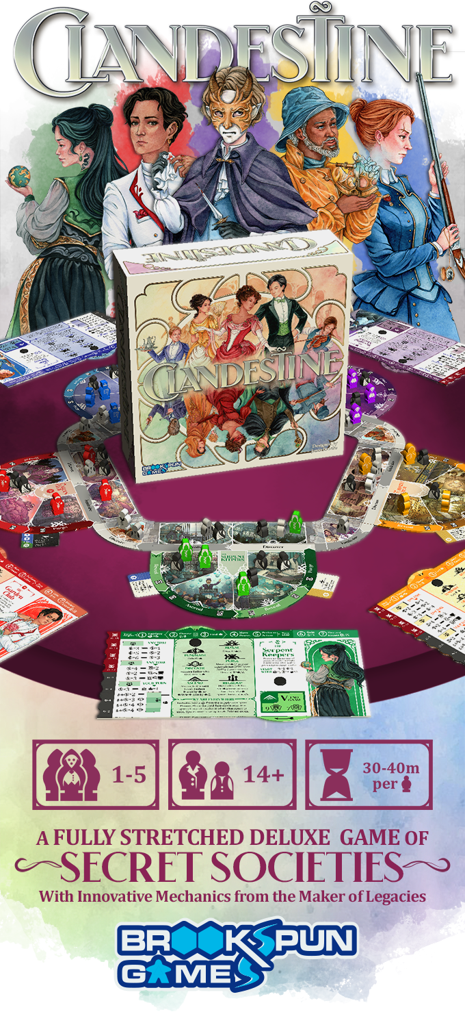 Kickstarter campaign splash page with 5-player game setup
