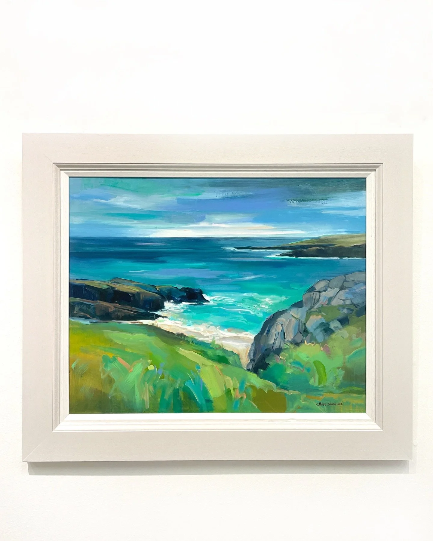 A couple of the paintings that I currently have available at @speybankstudio in Grantown on Spey! Both of these are inspired by the coastline at Clachtoll in the north west. I spent a windy and very beautiful afternoon there with my sketchbook in Mar