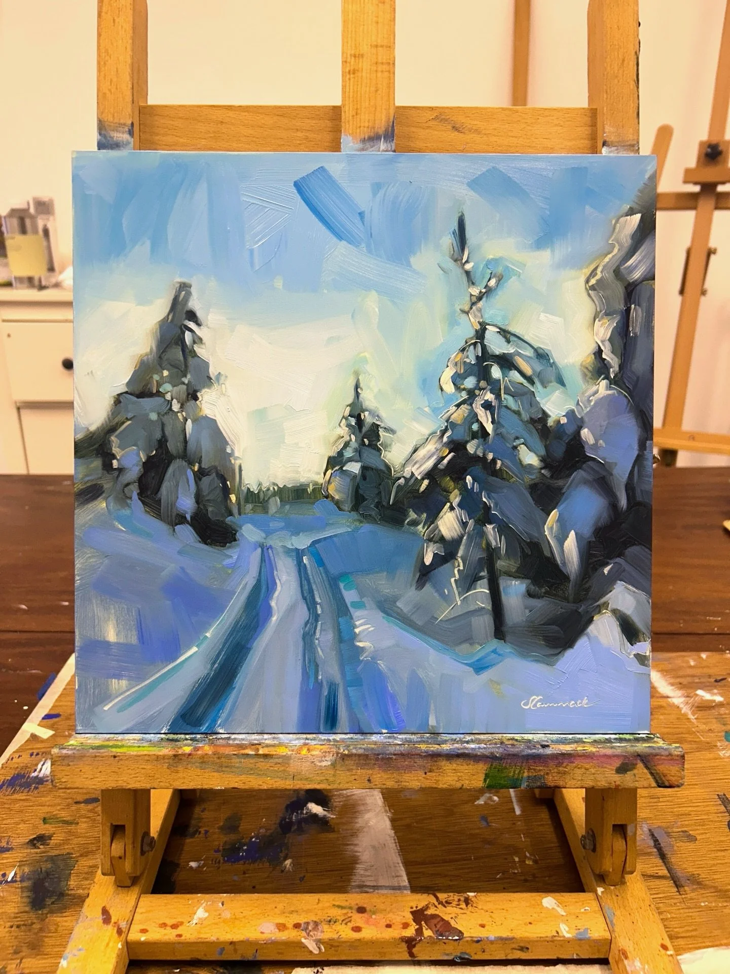 Another snow day, another snow painting ⛄️ 

I do absolutely love the snow and it&rsquo;s been such a beautiful start to 2026 but I will admit that I won&rsquo;t be too sad to see it going a bit over the weekend. It&rsquo;s currently absolutely freez