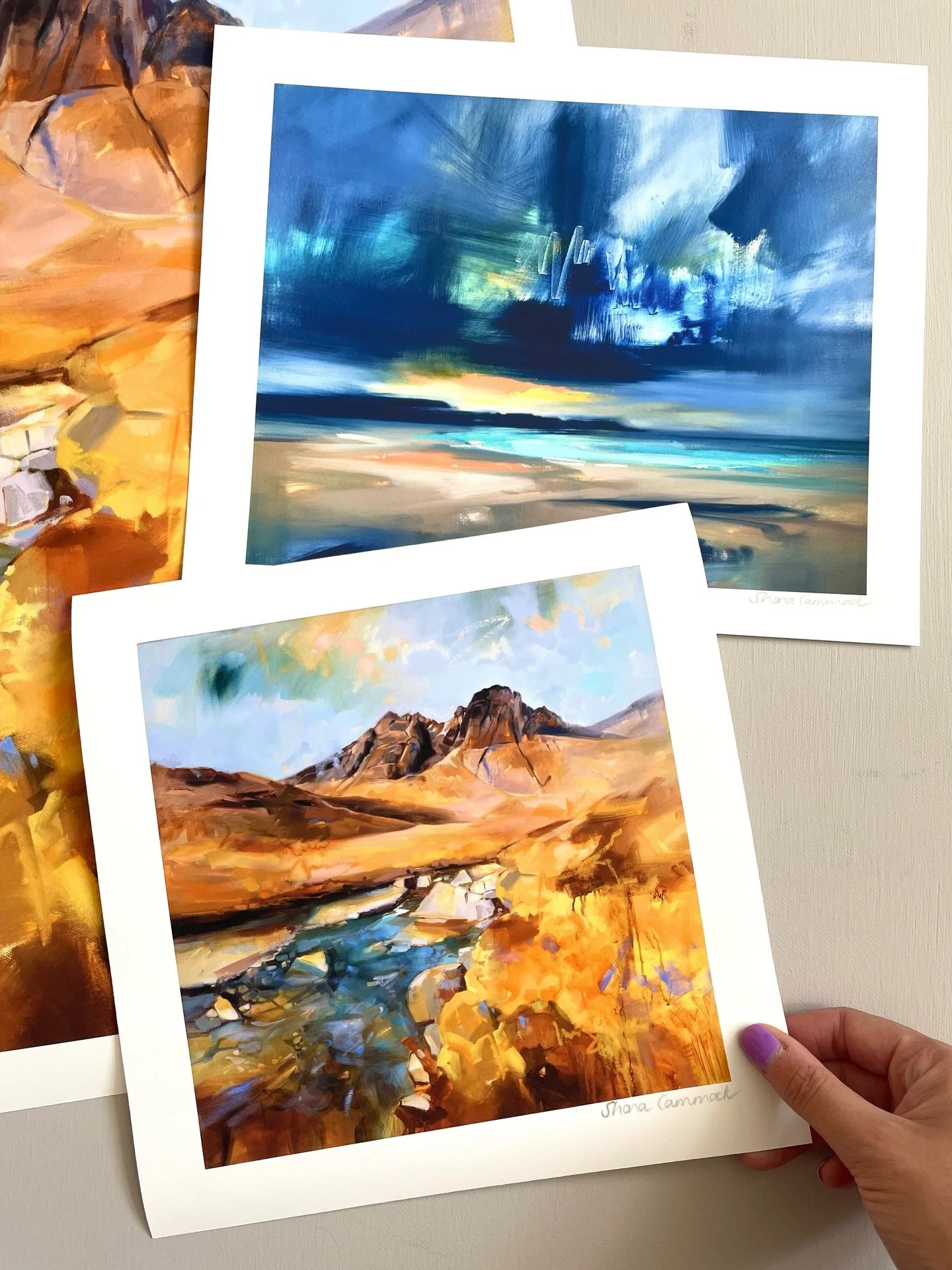 Two of my favourite prints. Below Bla Bheinn and Light on Tiree. Both available on my website ✨ 

#scottishartprint #scottishart #isleofskye #isleoftiree