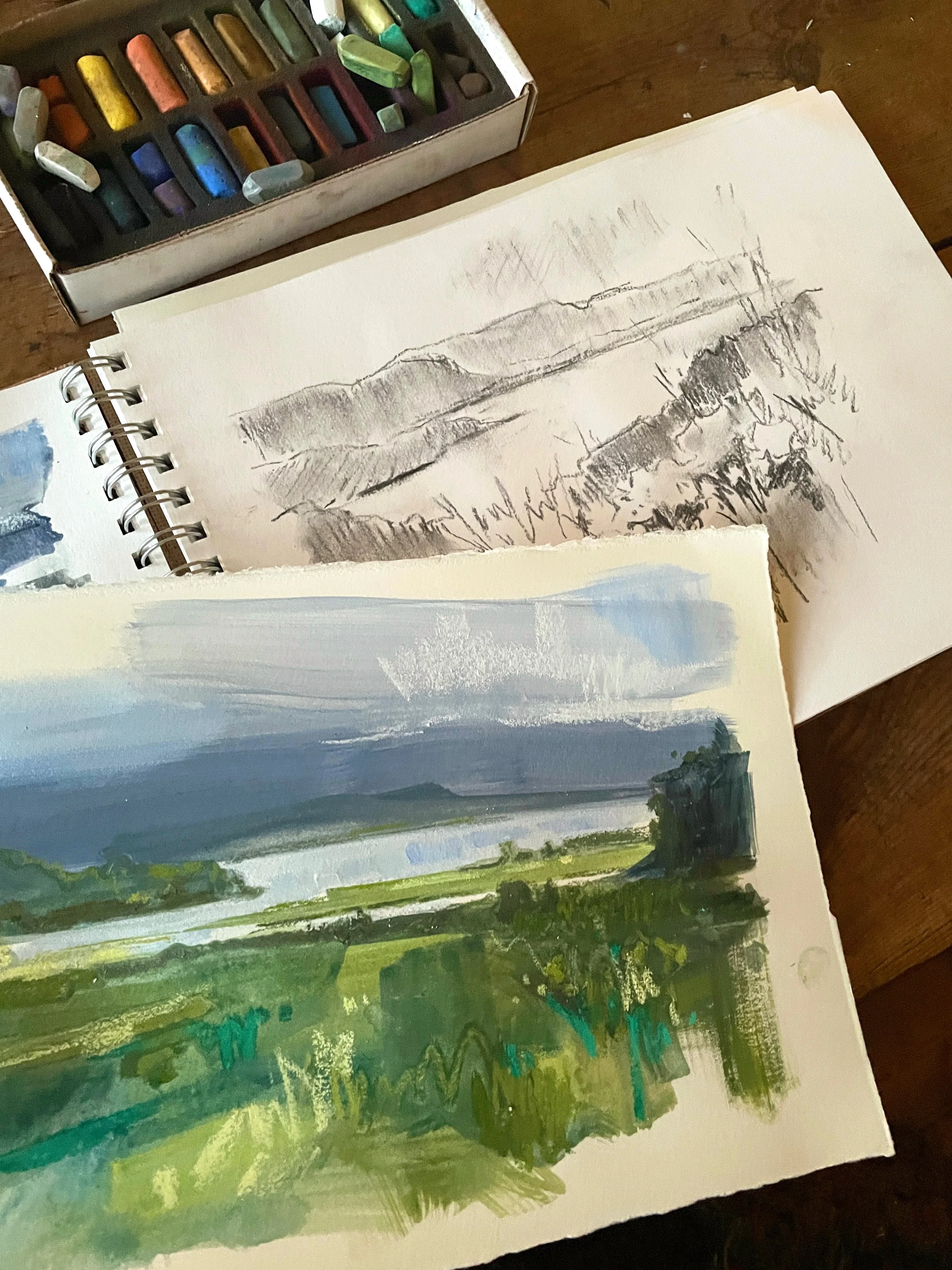 Sketches, mixed media