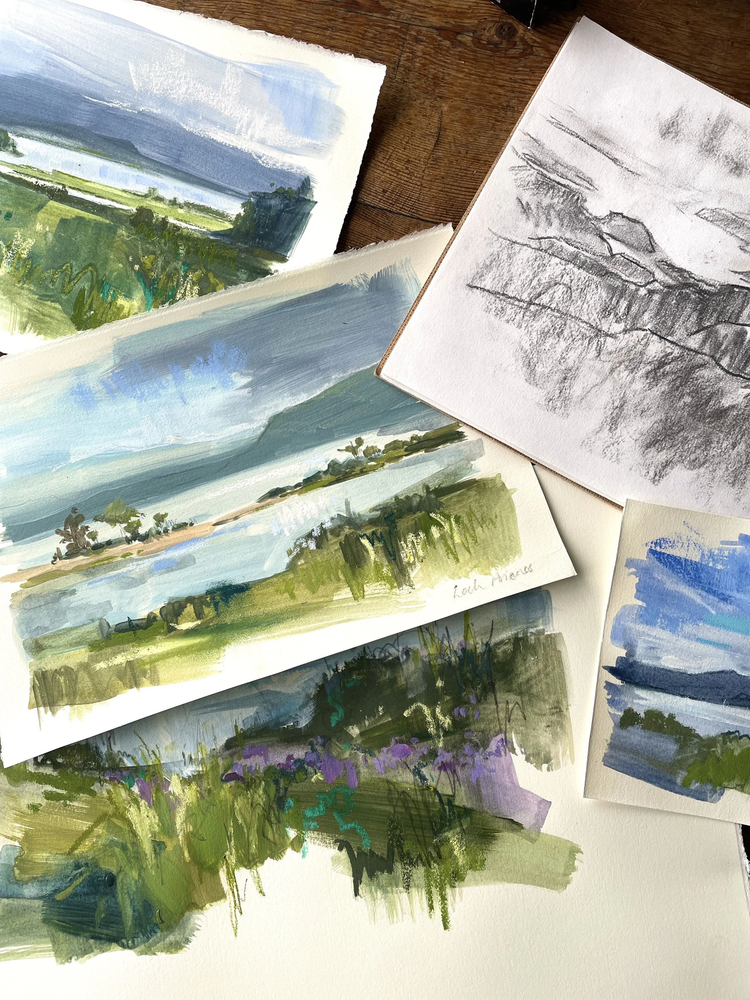 Sketches and studies, mixed media
