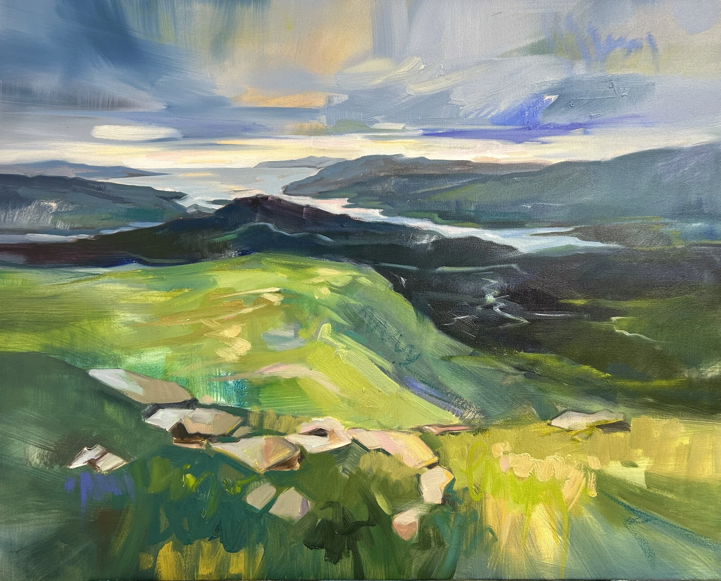 West from Beinn Iadain, oil