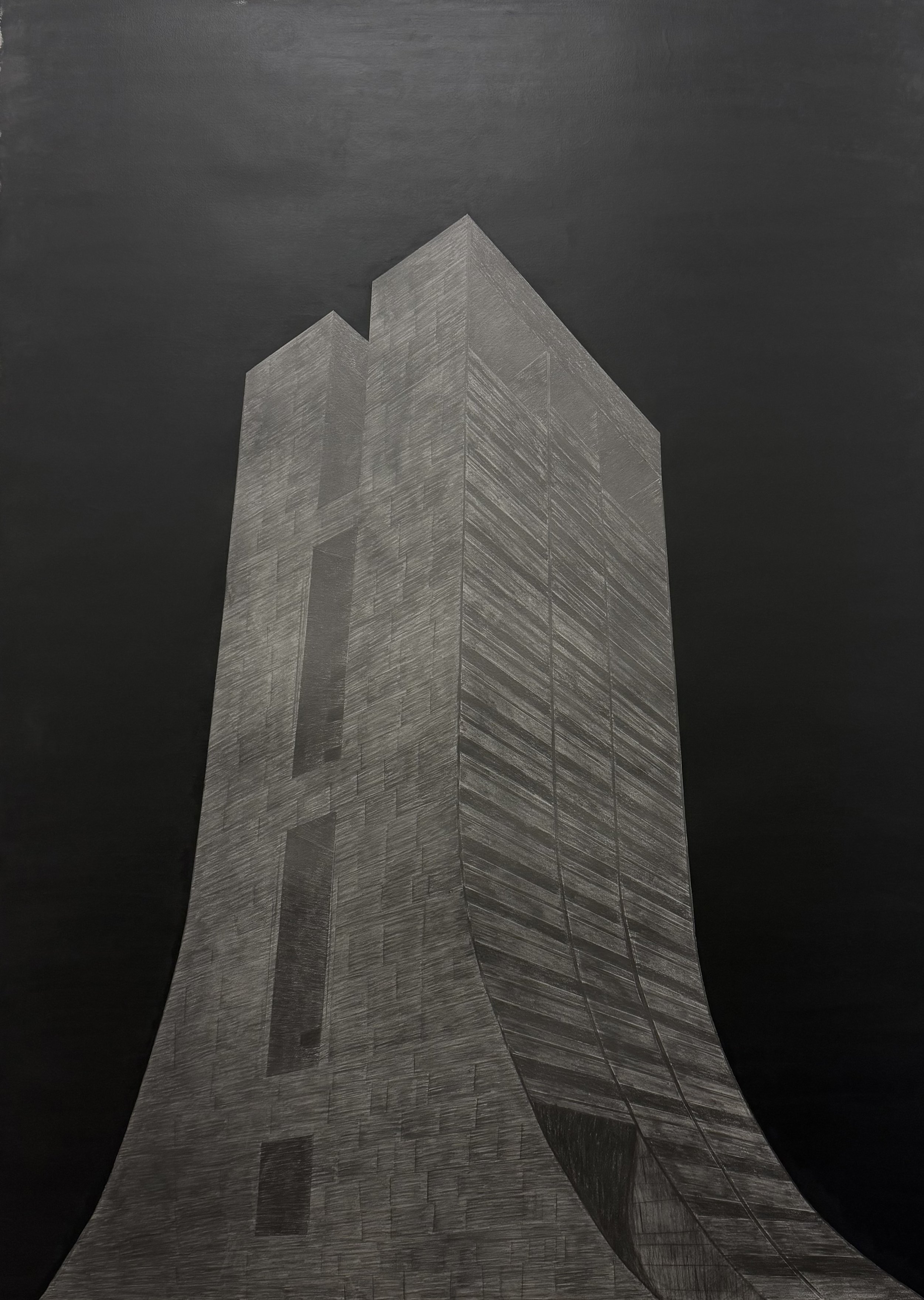 NDMC 02, Graphite and oil stick on paper, 68”x49”, 2026