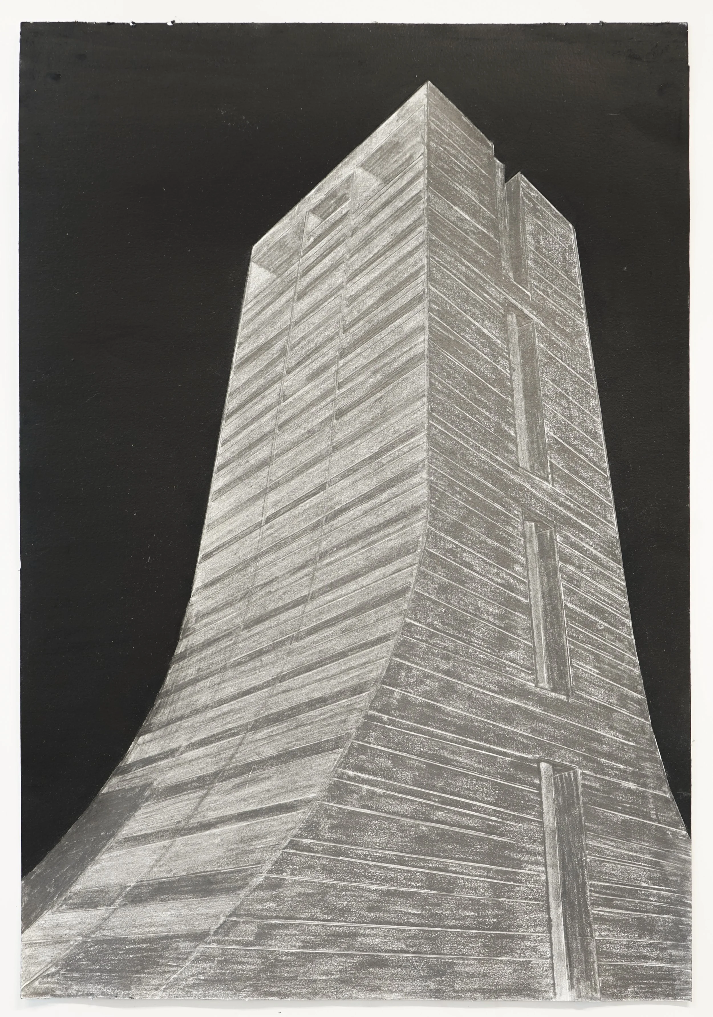 NDMC Study 03, Graphite and oil stick on paper, 25"x17"