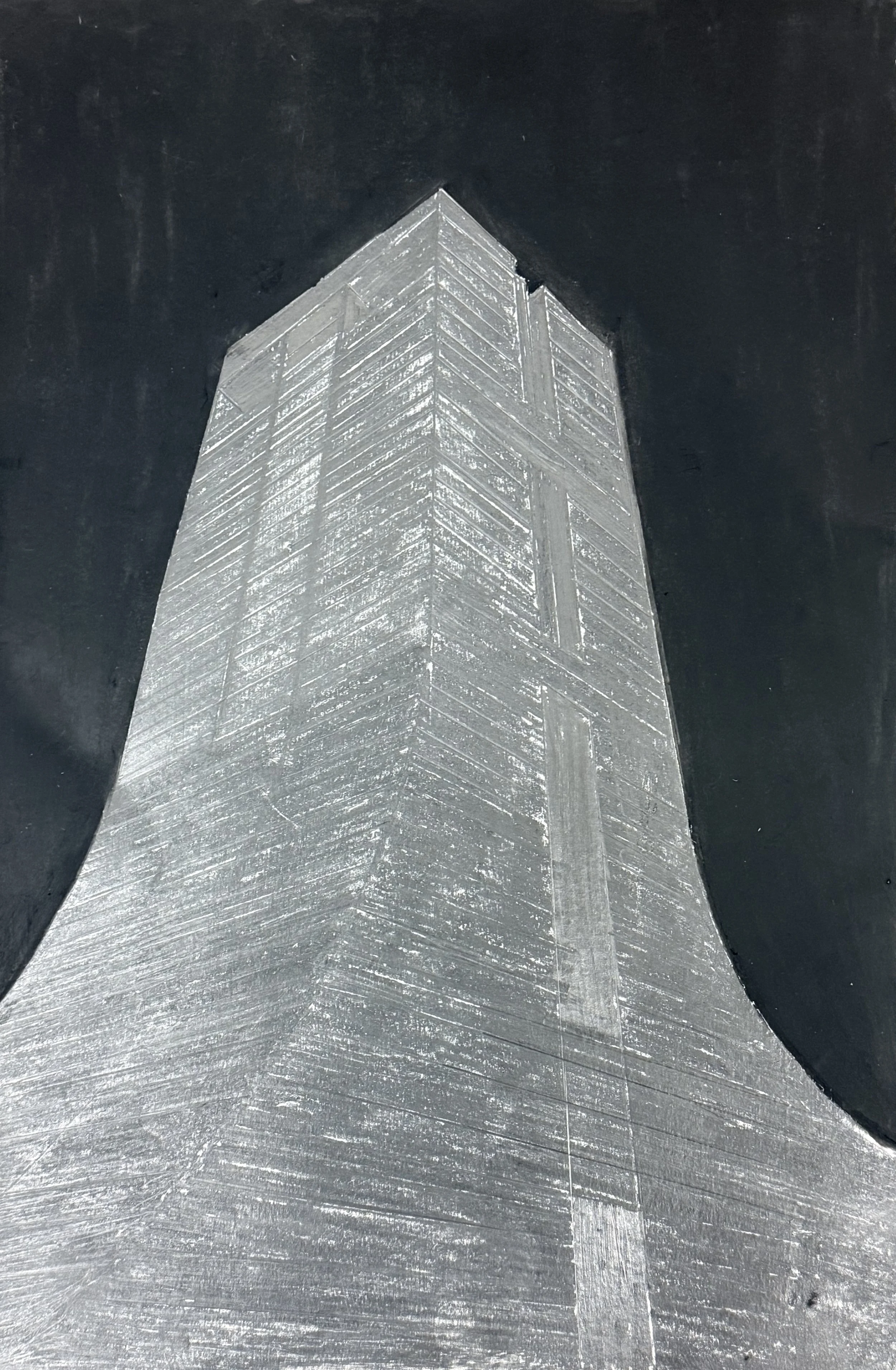 NDMC (study 03) Graphite and oil stick on paper, 14”x10”, 2025