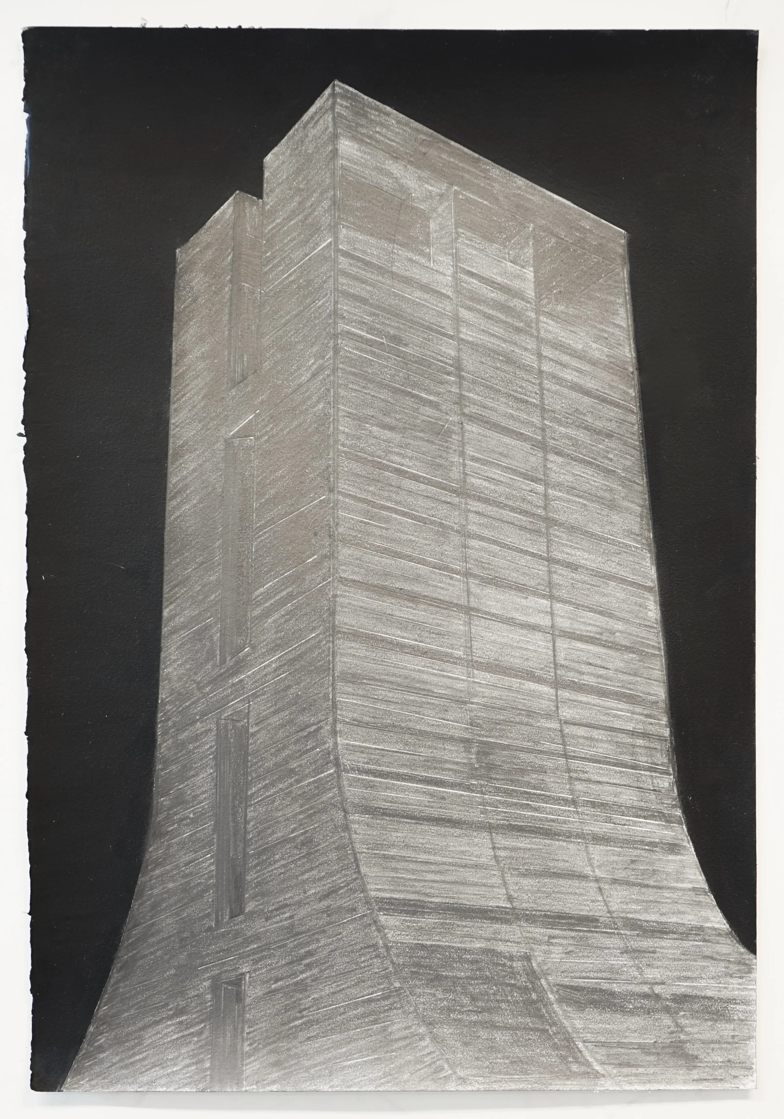 NDMC Study 04, Graphite and oil stick on paper, 25"x17"