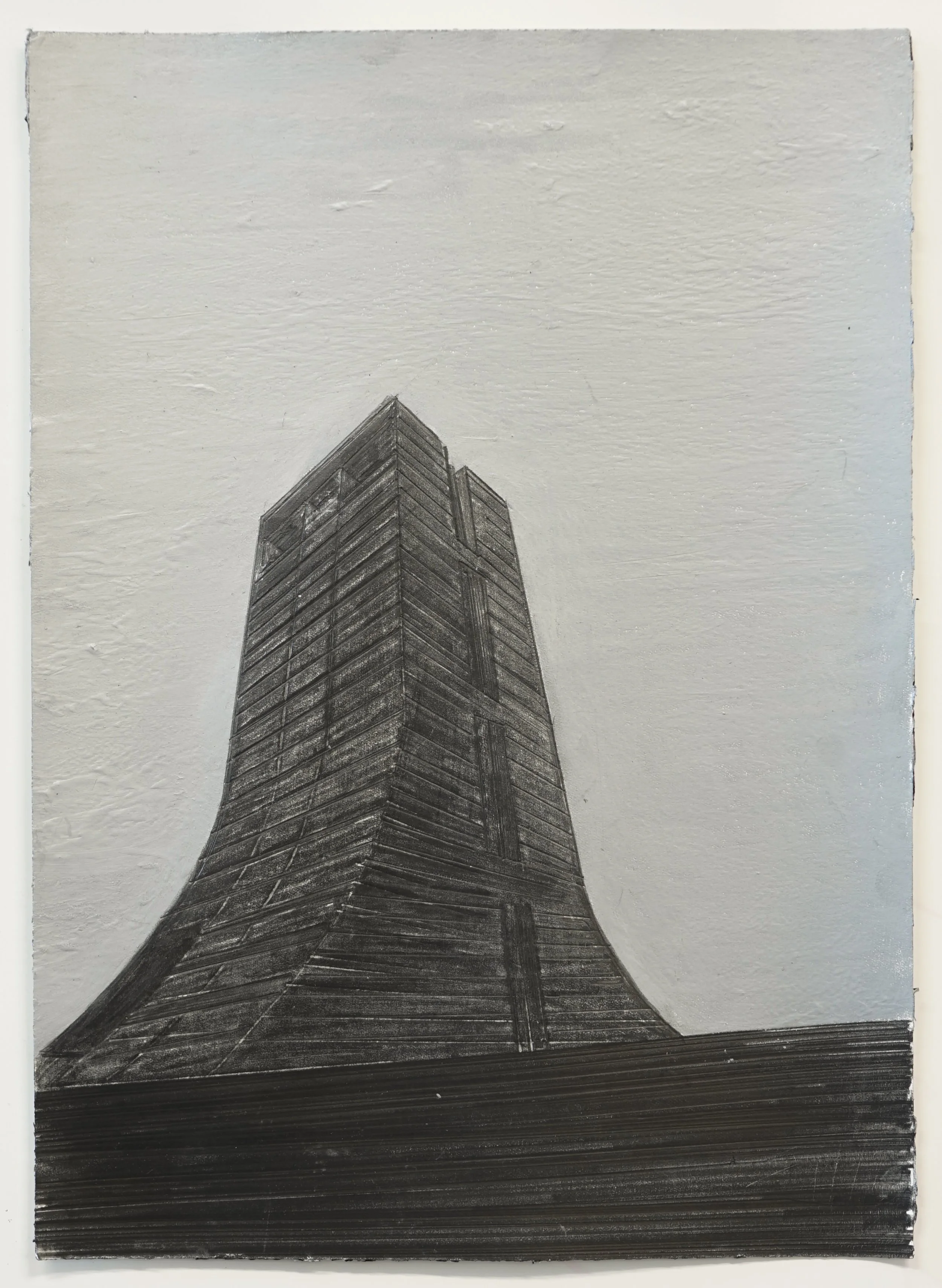 NDMC Study 06, Graphite and oil stick on paper, 14"x10"