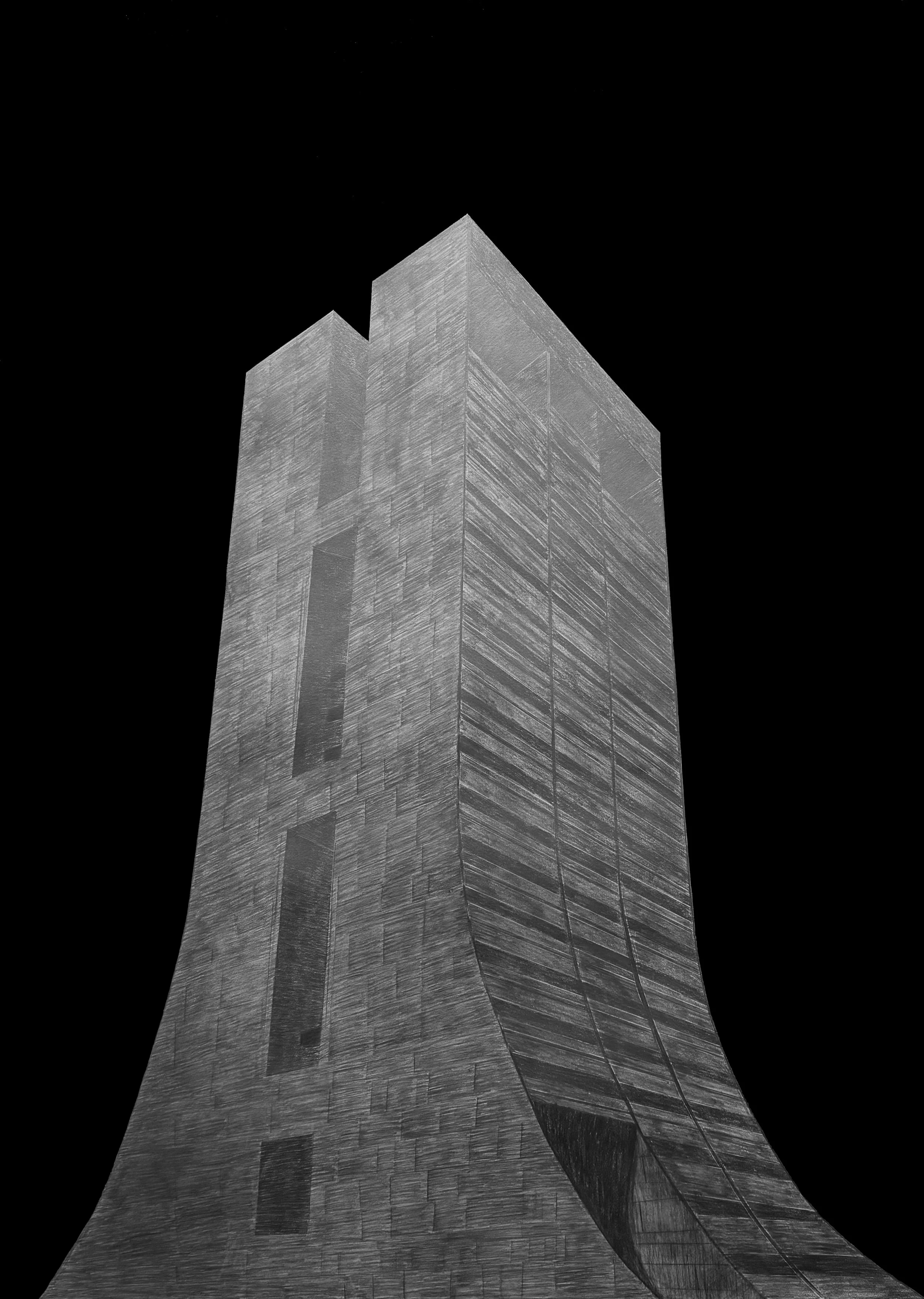NDMC 02, Graphite and oil stick on paper, 68”x49”, 2026