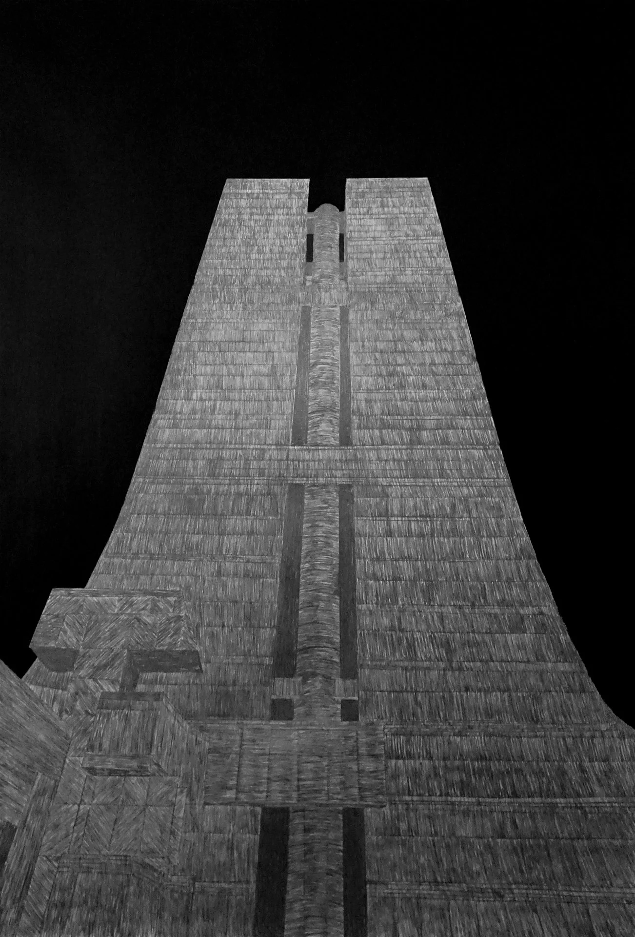 NDMC 03, Graphite and oil stick on paper, 68”x49”, 2026