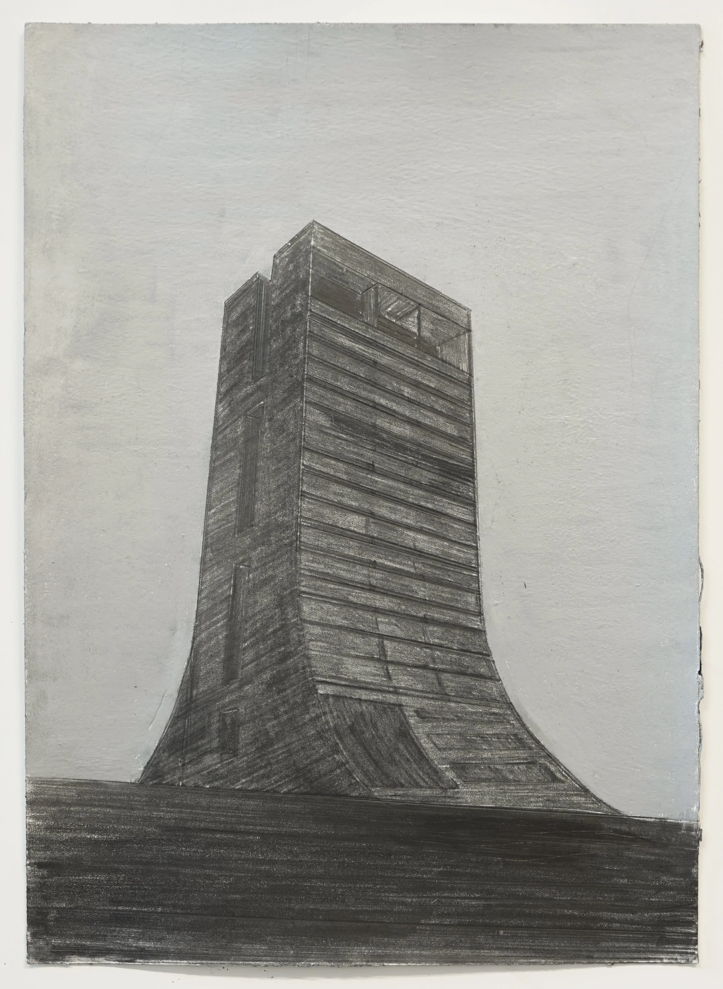 NDMC Study 05, Graphite and oil stick on paper, 14"x10"