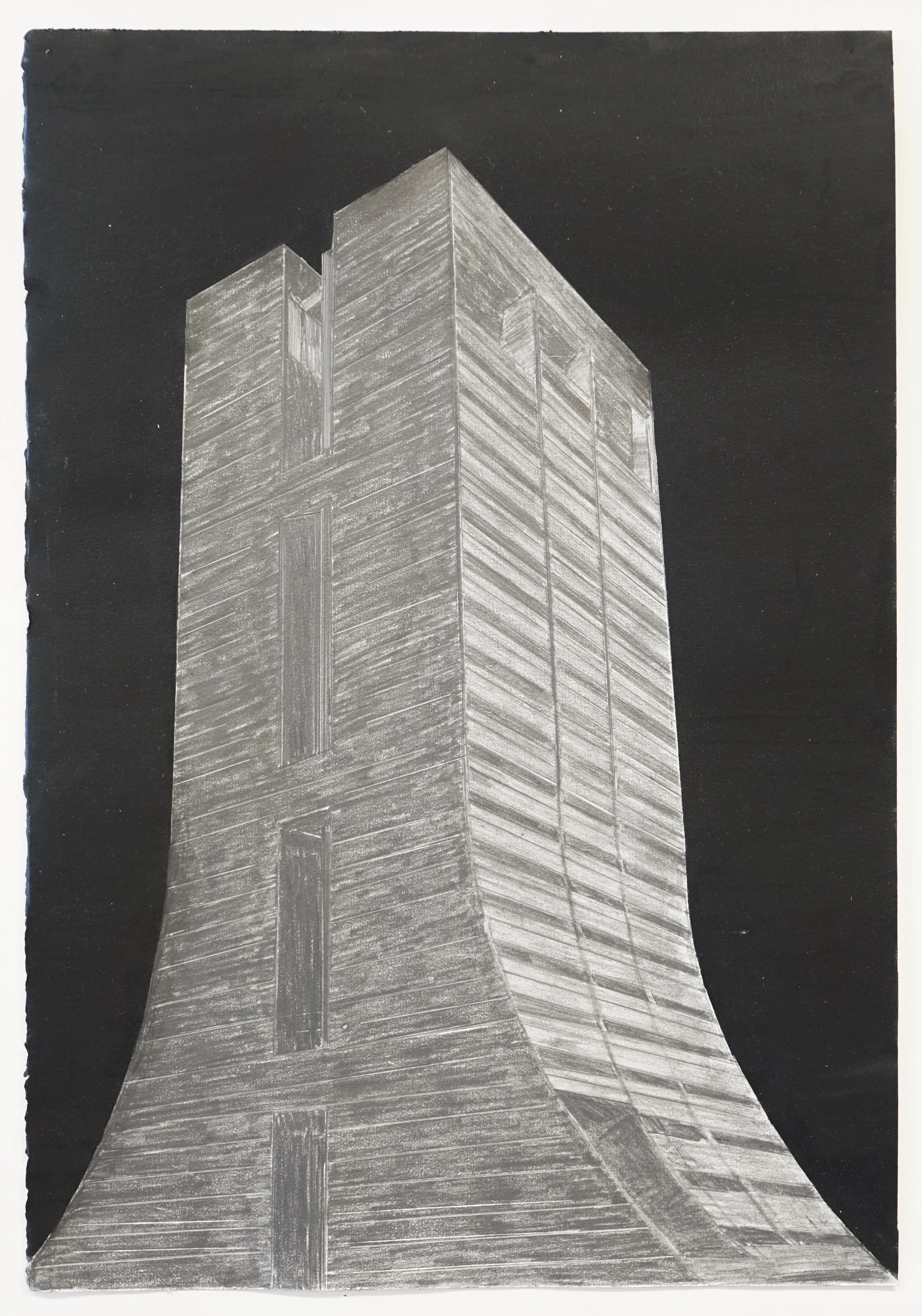 NDMC Study 01, Graphite and oil stick on paper, 25"x17"