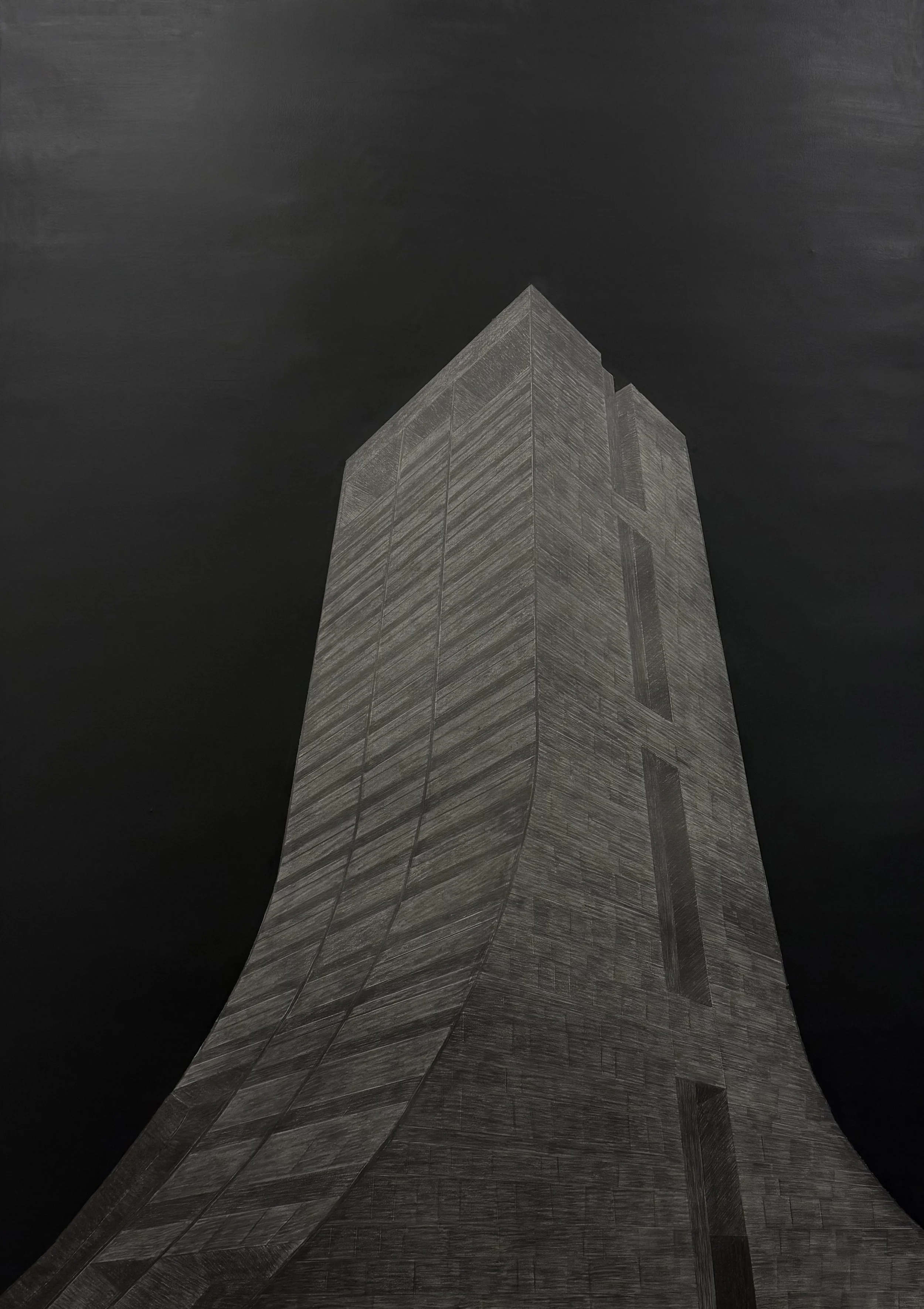 NDMC 01, Graphite and oil stick on paper, 68”x49”, 2026