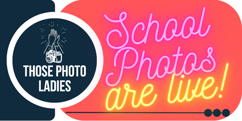 Those Photo Ladies Logo with school photos are live graphic
