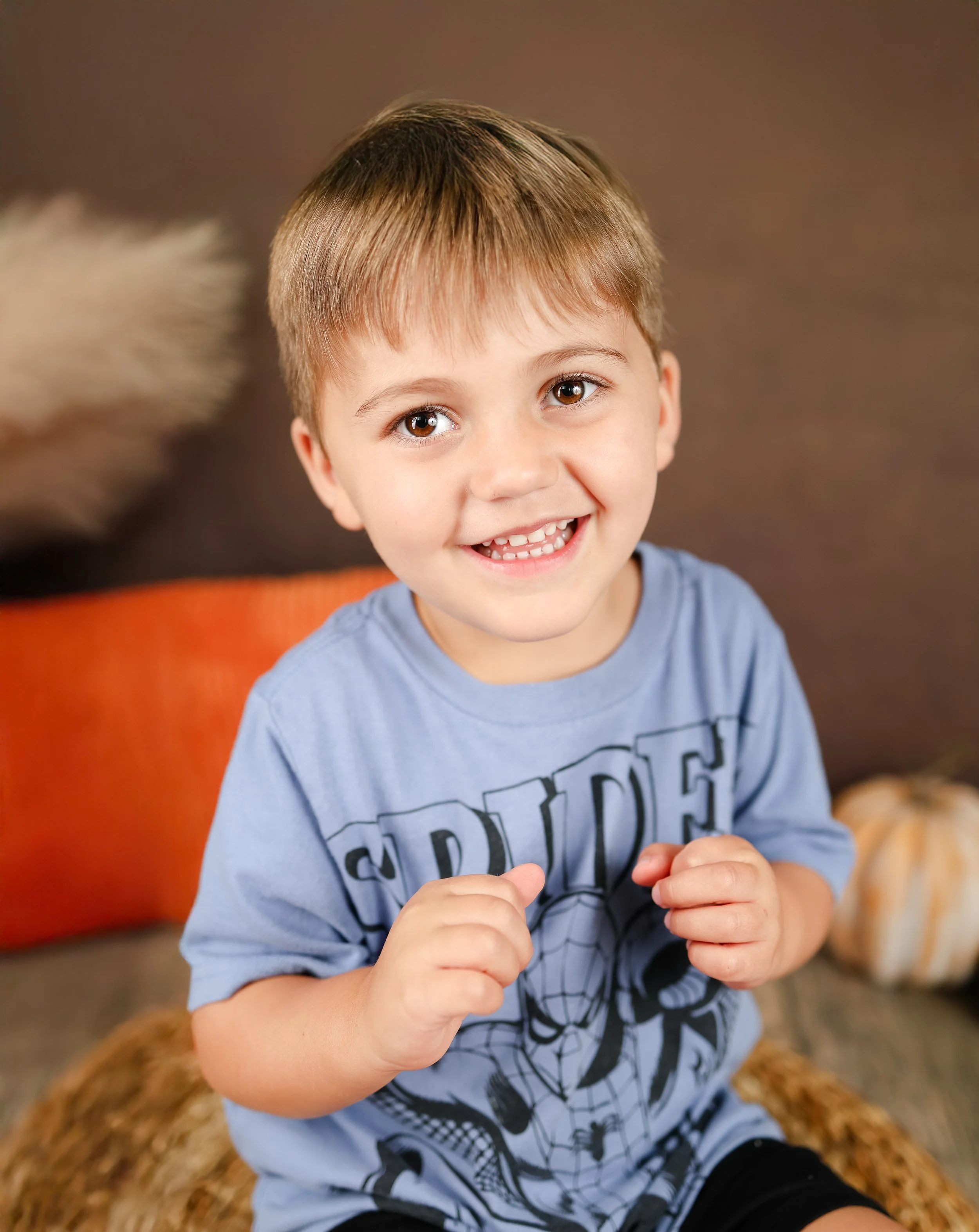 Preschool boy in Those Photo Ladies Fall Portrait in Viera Florida
