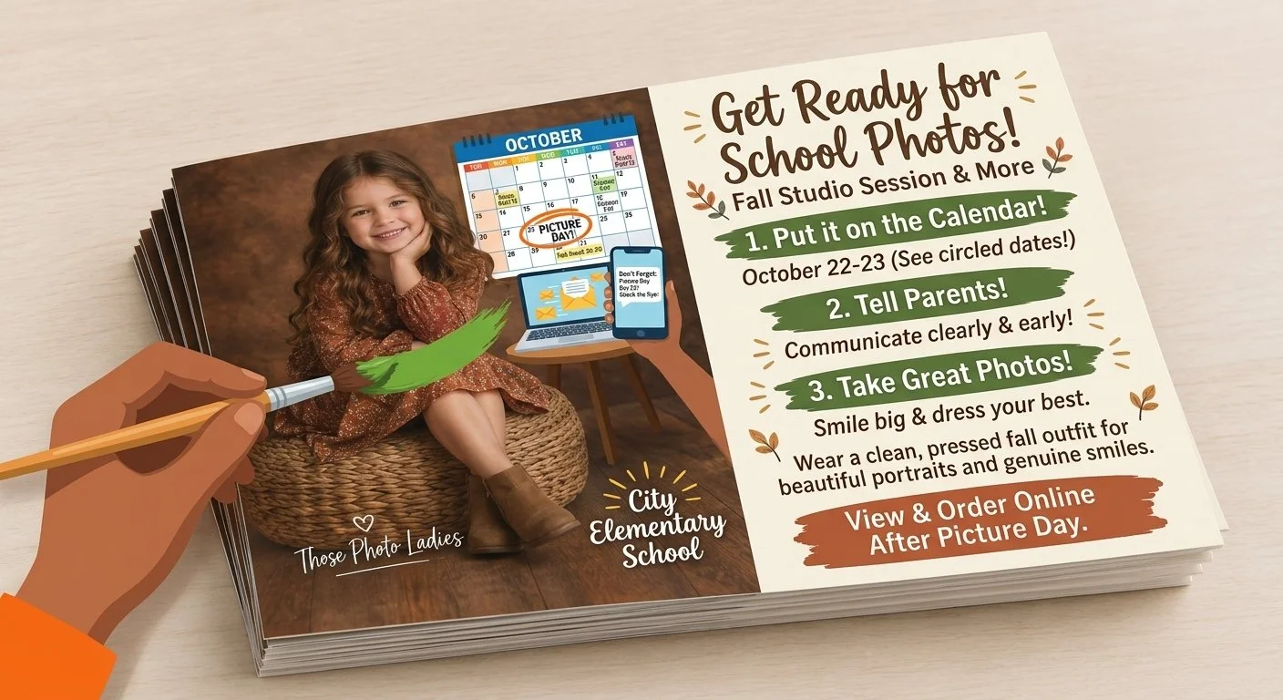 Graphic for school photo day in Orlando Area with Those Photo Ladies