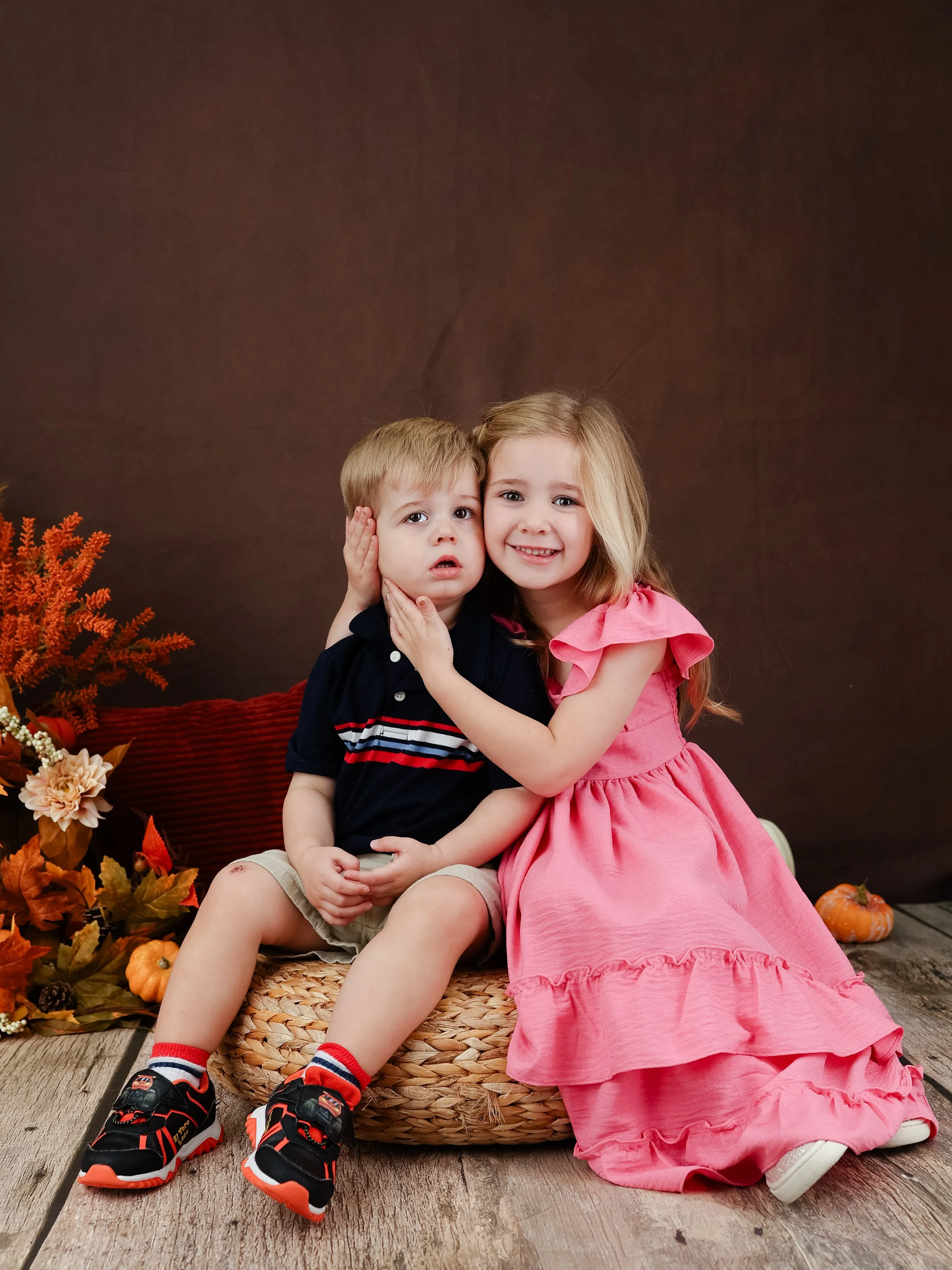Brother and Sister for photo day at Orlando preschool Those Photo Ladies