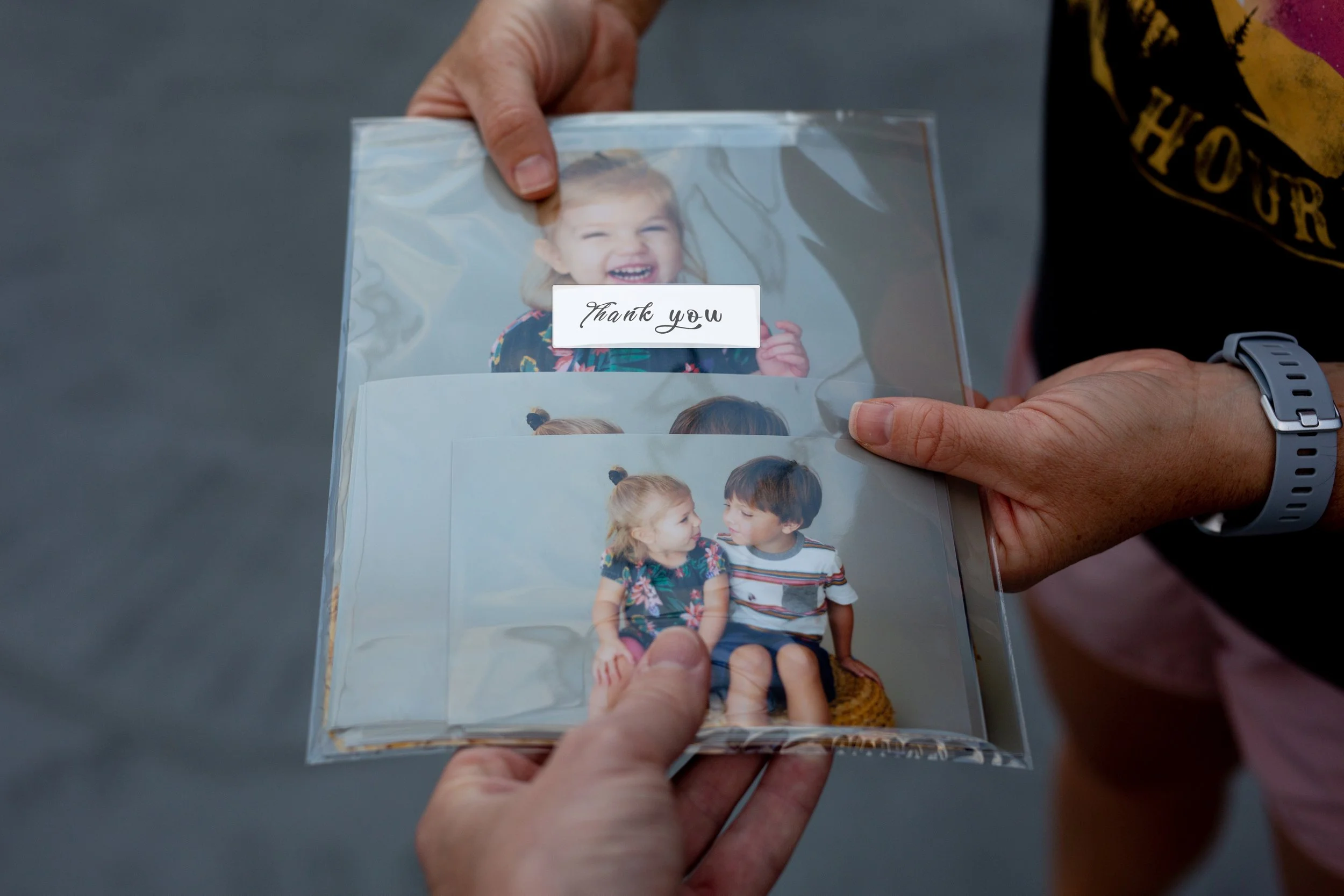 Image of photo prints from preschool photography thank you