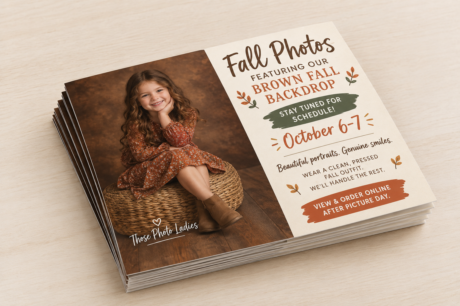 Those Photo Ladies gives promotional material to the school to make school photo day easy