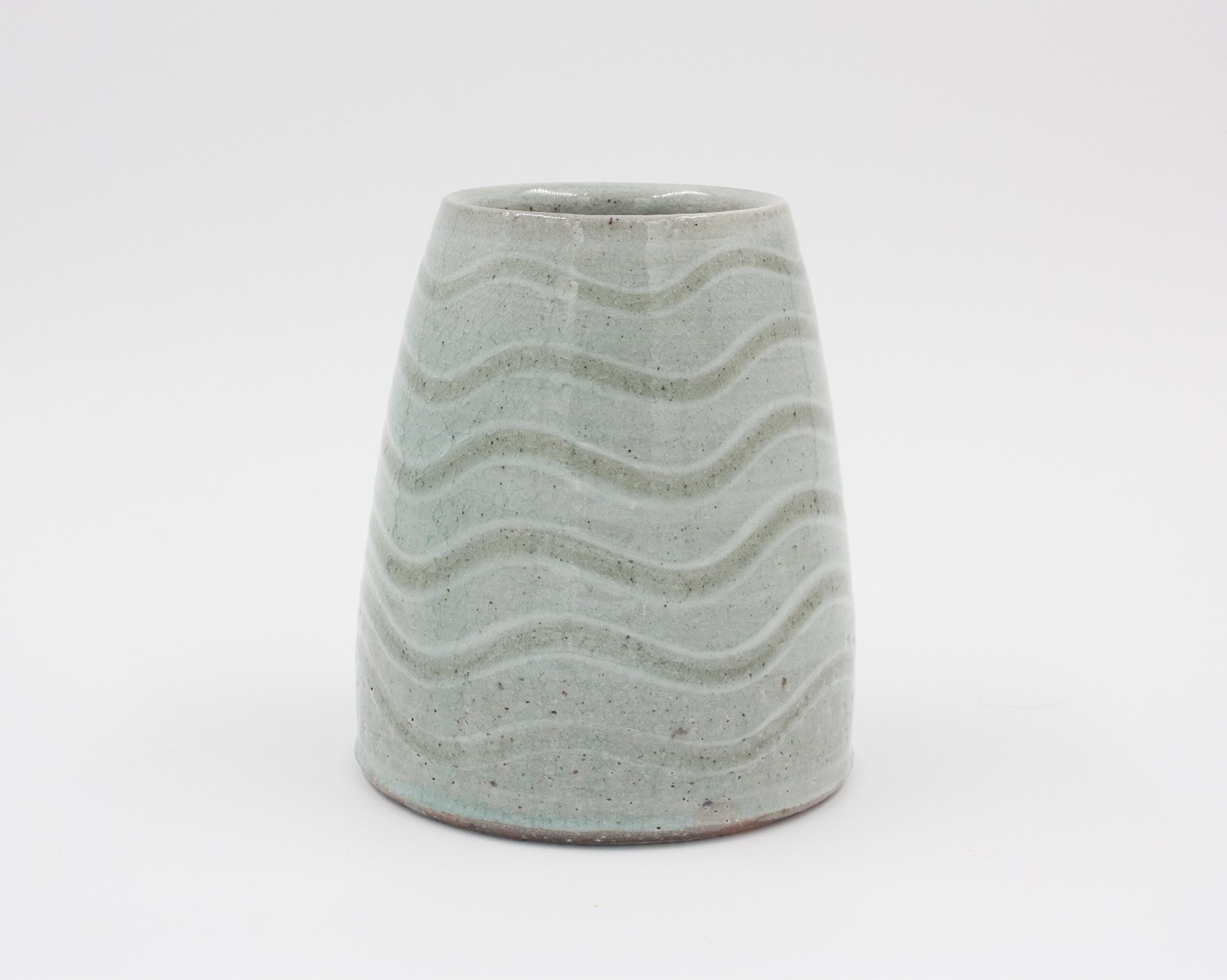 Wavy Celadon Vase
