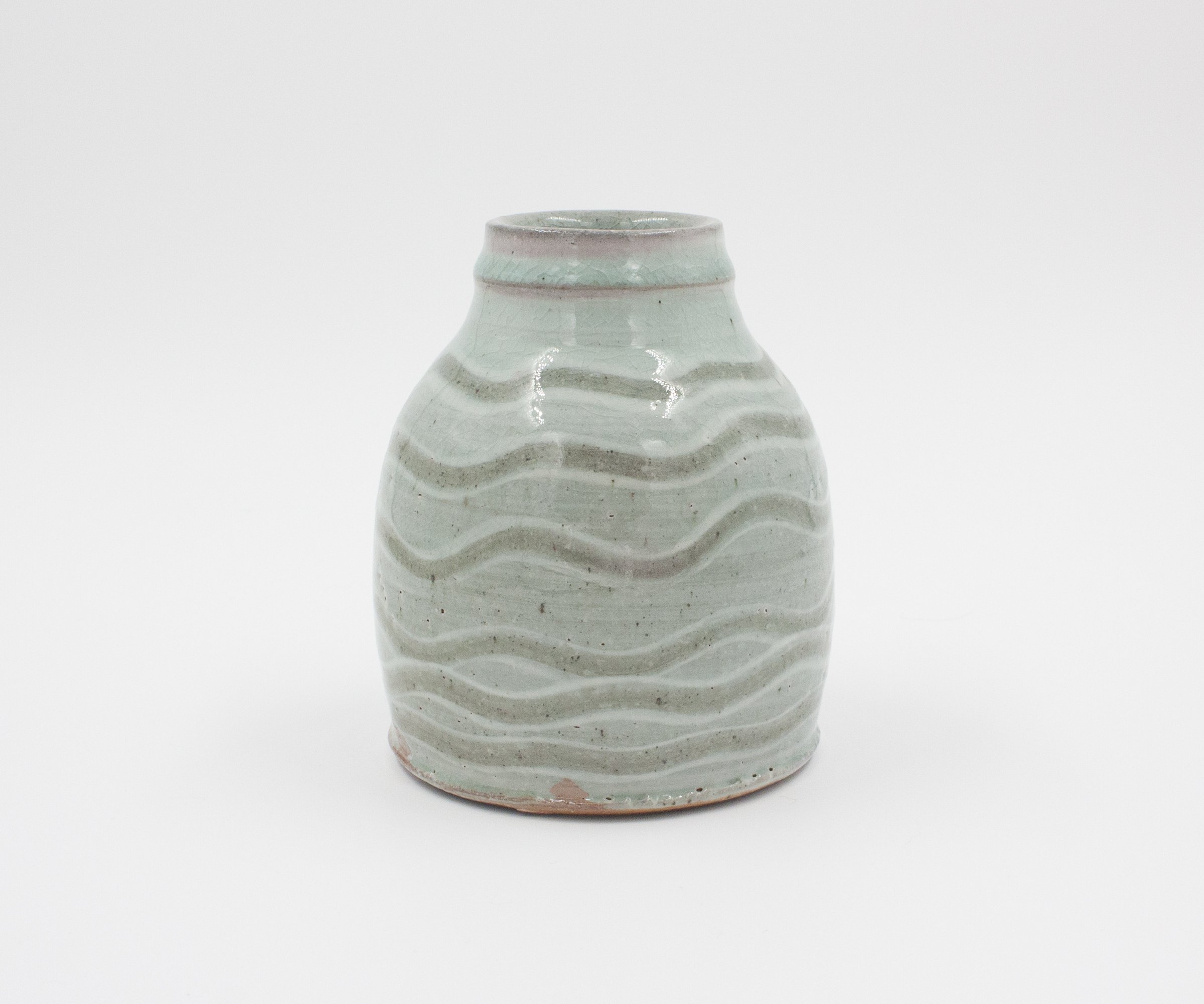Wavy Celadon Vase