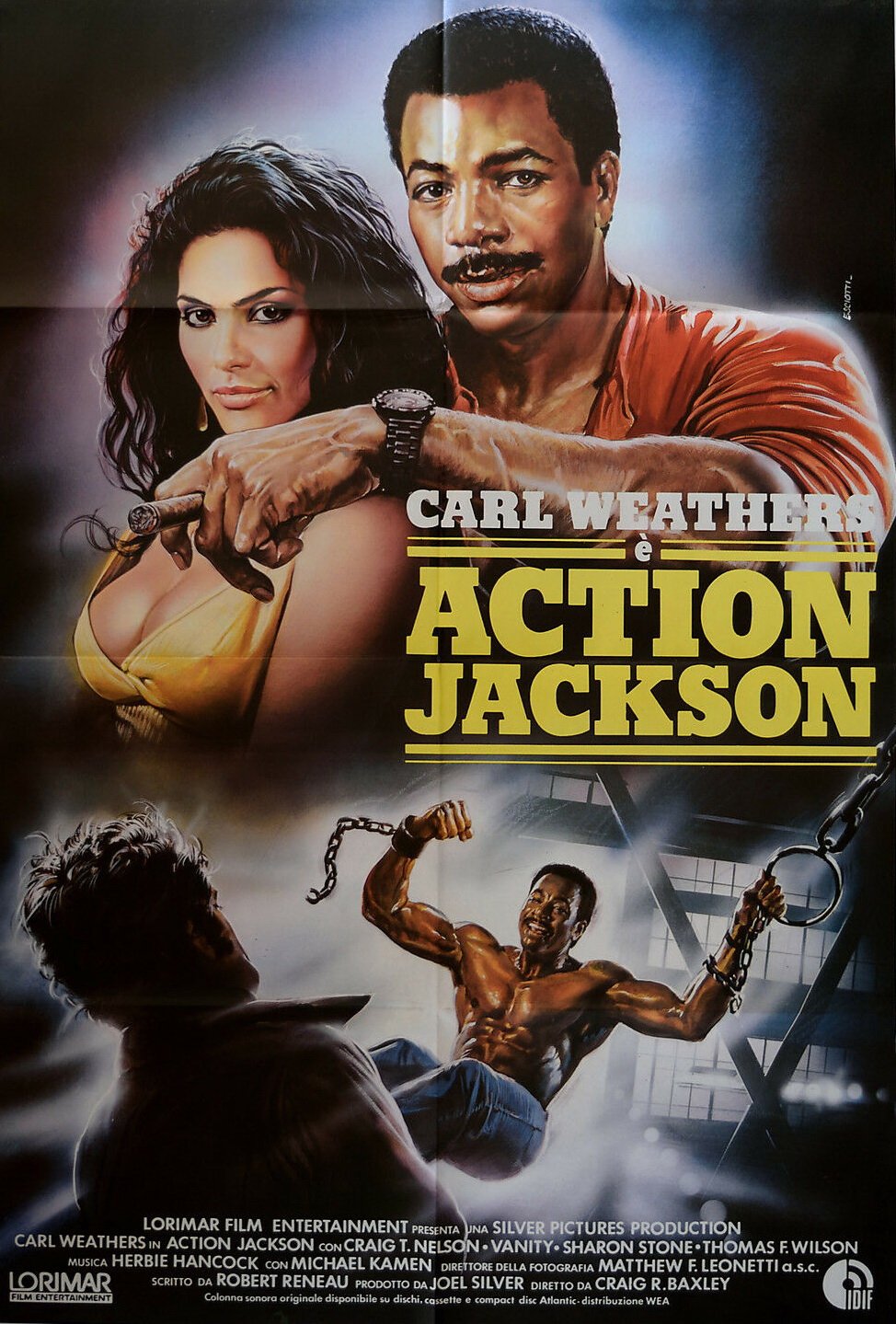 T-shirt Vintage Action Jackson 1988 – Carl Weathers – Tailles S à 5XL – Neuf Avec étiquettes