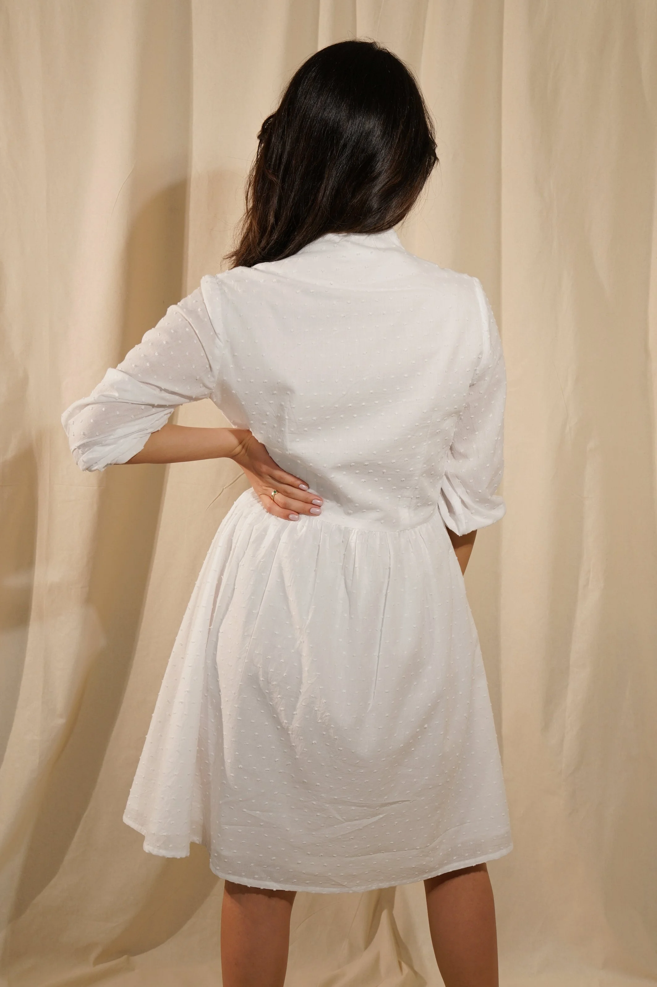 Emily Dress - White Embroider