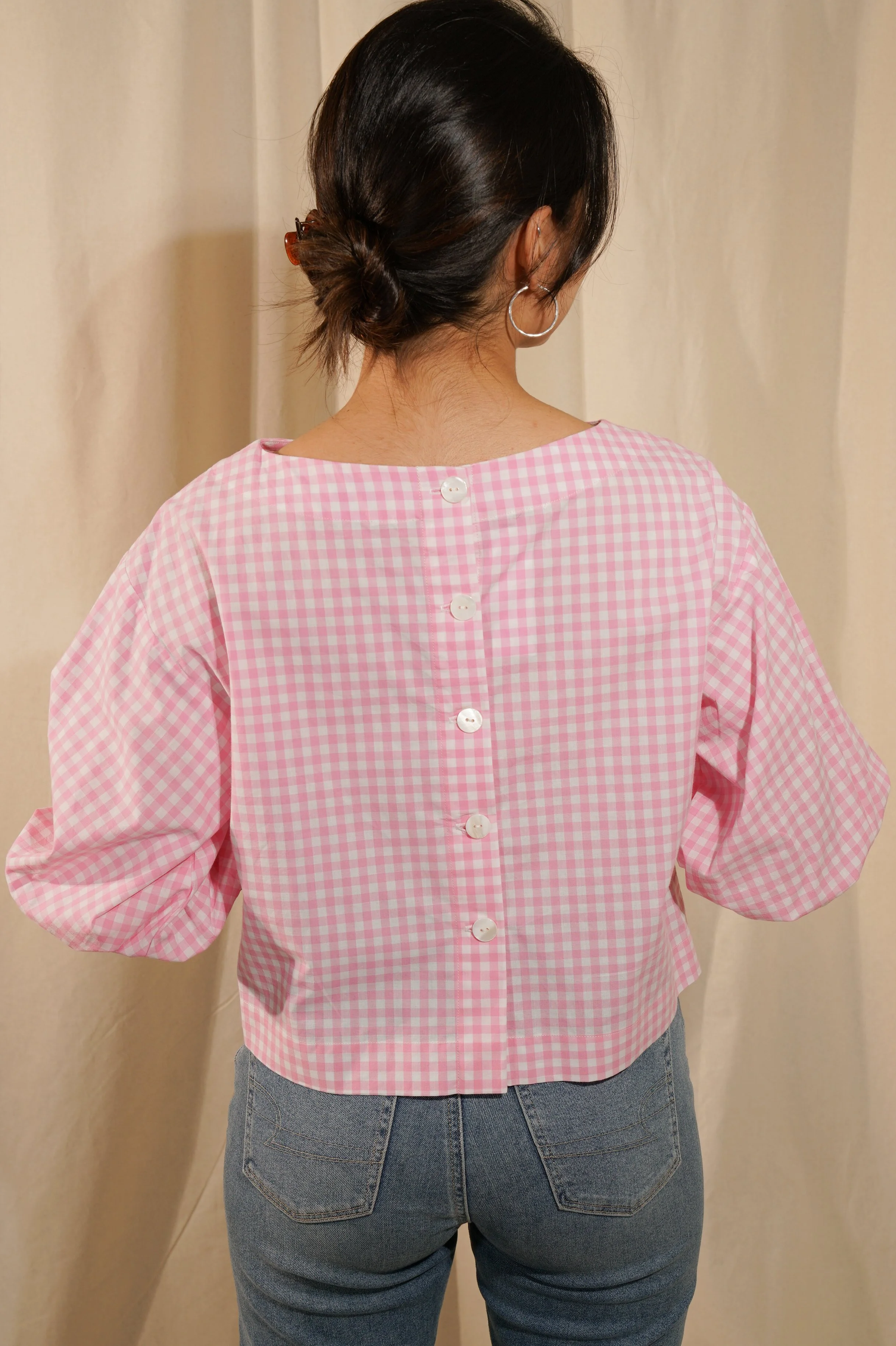 Amelia Blouse - Pink Gingham