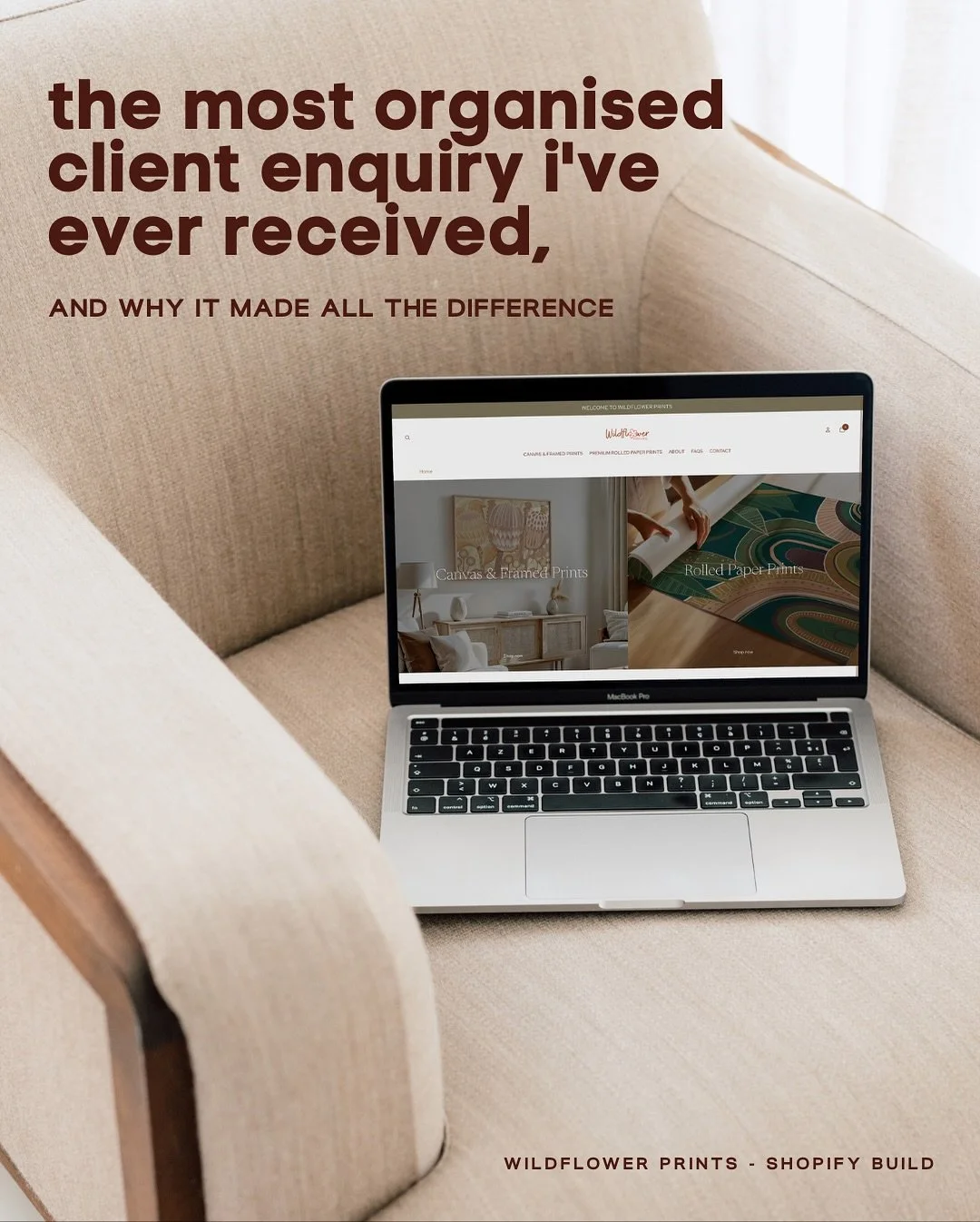 Tell me you&rsquo;re ready to launch without telling me you&rsquo;re ready to launch. A little story time about the project I&rsquo;ve recently wrapped for @wildflowerprintsaustralia  
She&rsquo;d been following quietly for months, then slides into m