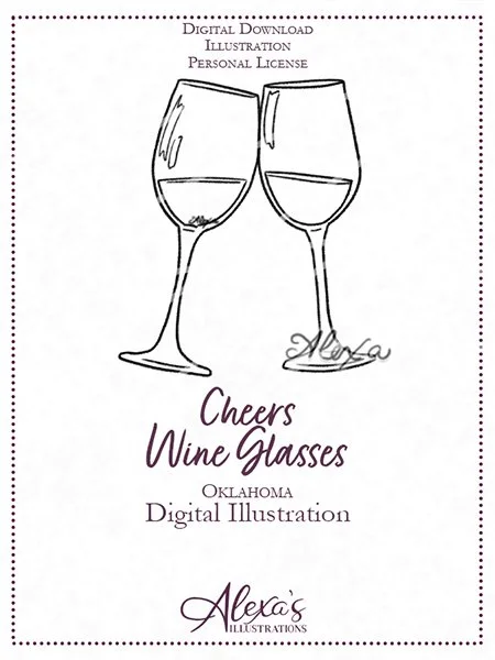 Wine Glasses Cheers Digital Illustration (C) Alexa's Illustrations.jpg