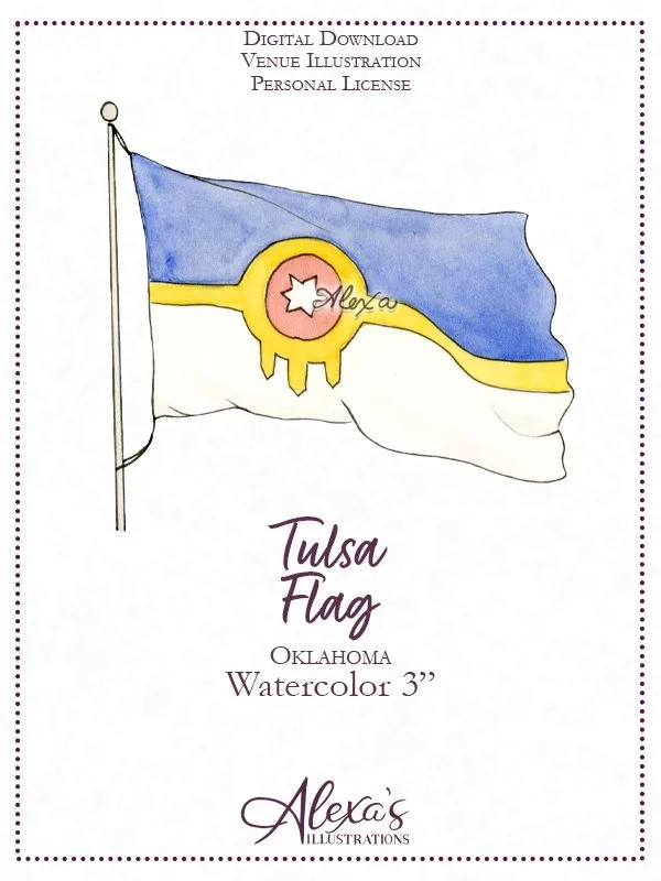 Tulsa Flag Watercolor 3in (C) Alexa's Illustrations.jpg