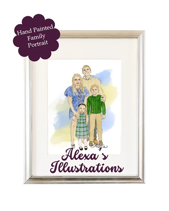 Custom Watercolor Family Portrait (minimum of 3 people)