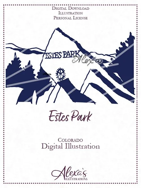 Alexa's Illustrations colorado wedding Estes Park svg file invitation art