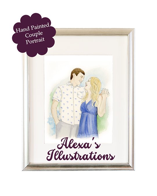 Custom Watercolor Couple Portrait