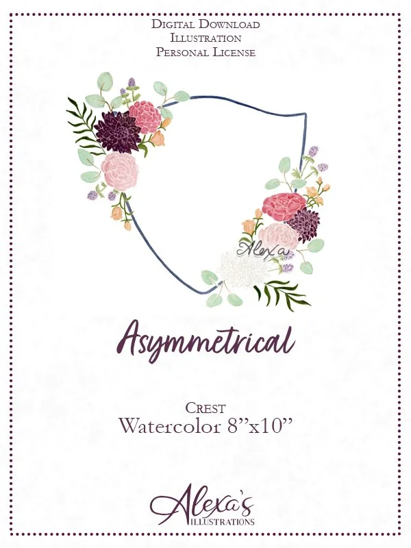 Crest Asymmetrical watercolor 8x10 (C) Alexa's Illustrations.jpg