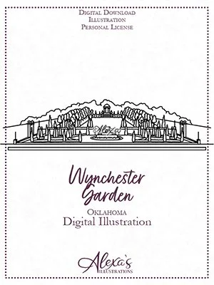 Tulsa Wedding Artist Alexa's Illustrations Wynchester Garden Mounds Wedding invitation art