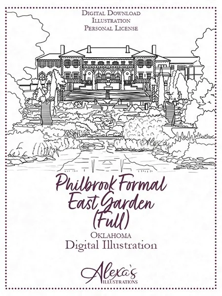 Tulsa Philbrook Garden Digital Illustration Full (C) Alexa's Illustrations.jpg