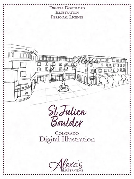 Alexa's Illustrations colorado wedding Saint Julien Boulder wedding venue invitation art
