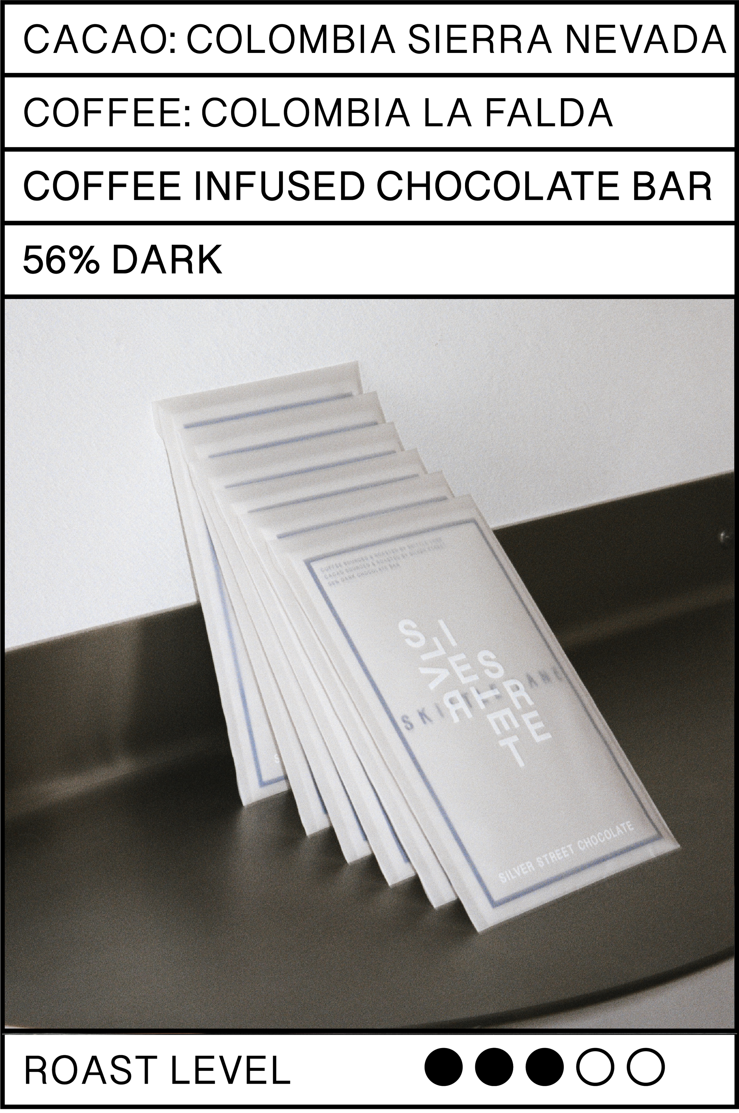 COFFEE INFUSED CHOCOLATE BAR - COLOMBIA - 56% DARK (Copy)