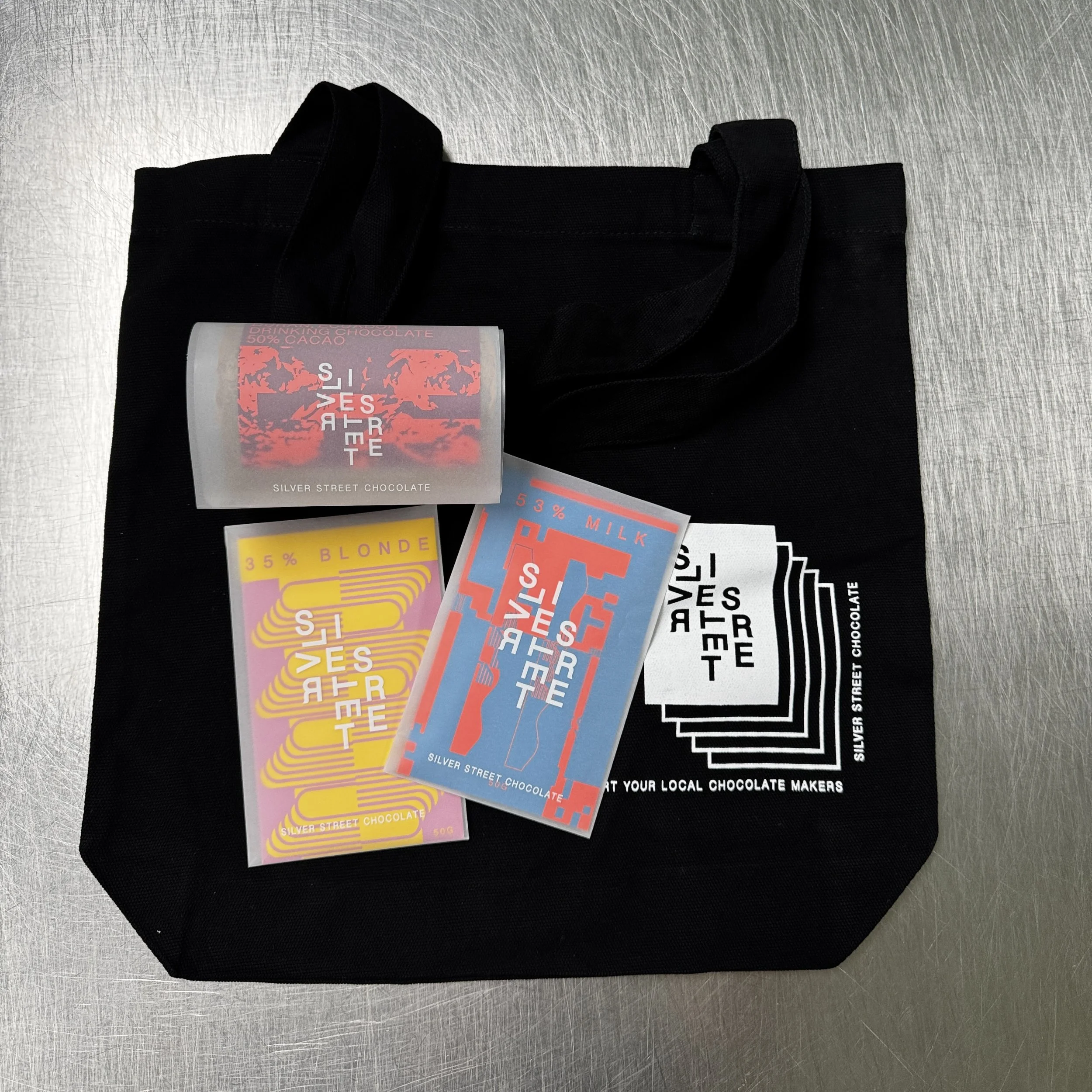 BUNDLE 4 - BLONDE BAR, MILK BAR, ECUADOR DRINKING CHOCOLATE & TOTE BAG