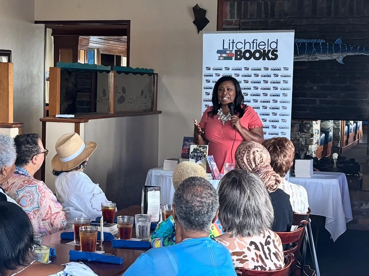 We had a wonderful day at our Litchfield Books Exclusive Author Event with USA Today Bestselling Author Vanessa Miller. Vanessa spoke on two of her recent novels THE AMERICAN QUEEN (a Litchfield Books Staff favorite of the year) &amp; THE FILLING STA