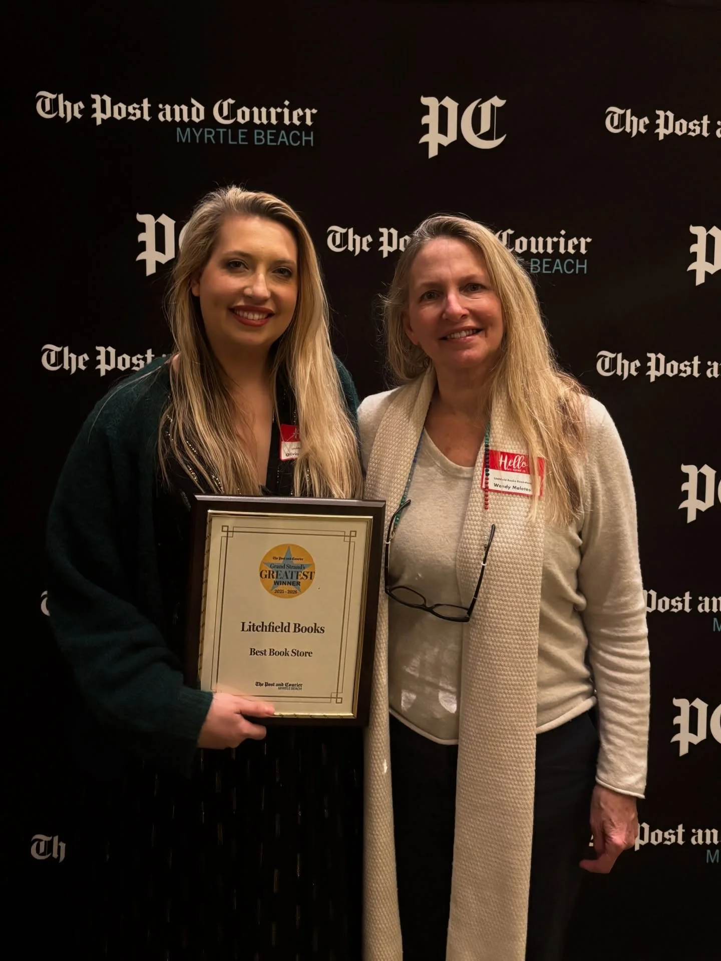 We have more exciting news to share! We won BEST BOOKSTORE in the Grand Strand! Grand Strand&rsquo;s Greatest Myrtle Beach! A huge majority of our events take place in the Myrtle Beach area every week and we are so grateful to the large venues that w