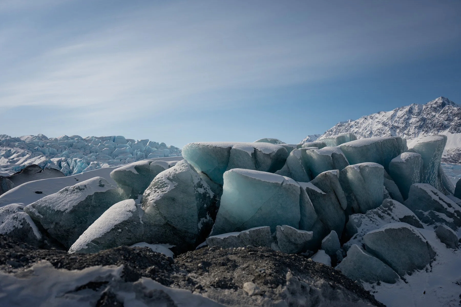 Knik Glacier ice chunks being pushed up