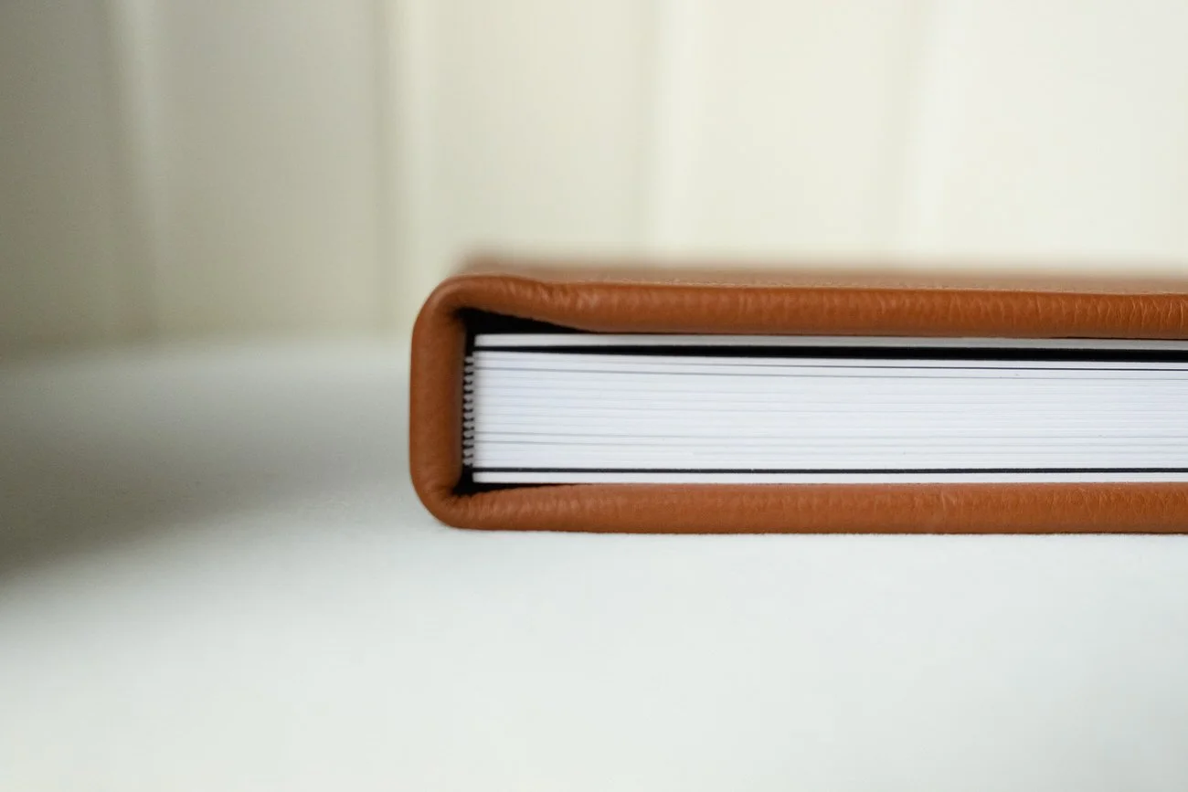 Beautiful leather Album sitting on a white chair