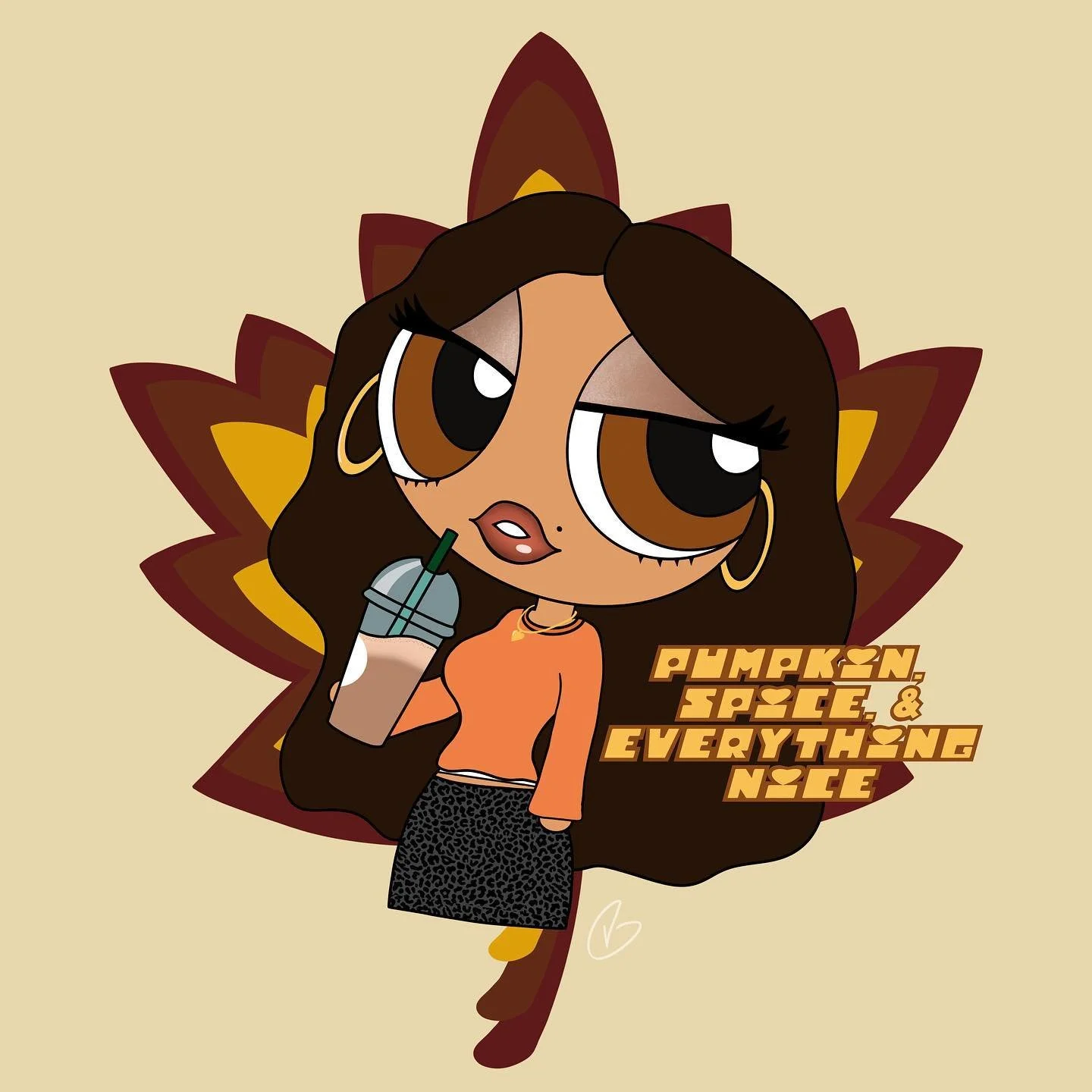 Pumpkin, spice, &amp; everything nice 🎃✨🍁
#autumn #pumpkinspice #powerpuffgirls  #digitalart